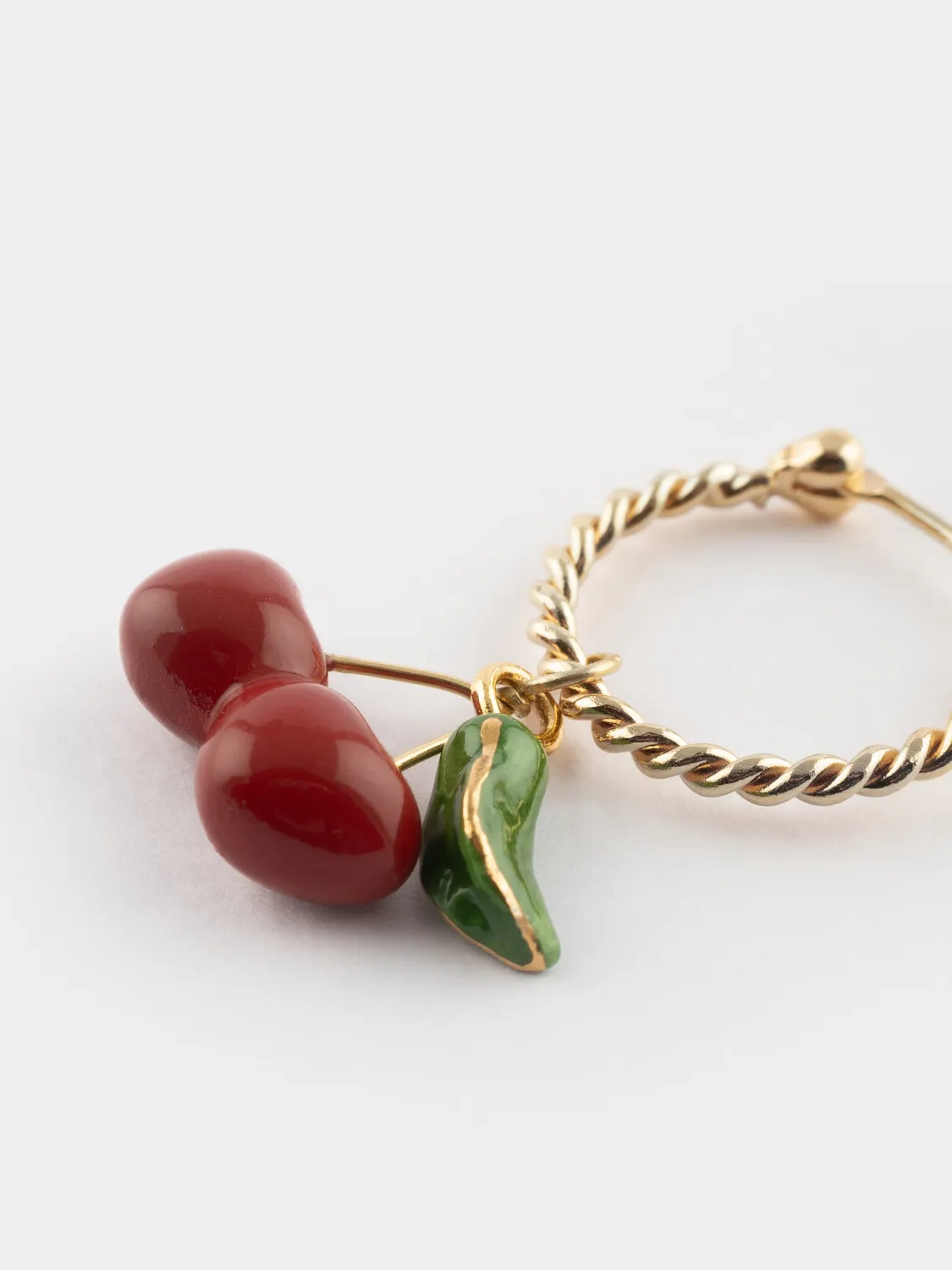 Nach Bijoux Mini créole cerises Chérie Cherry boucle porcelaine