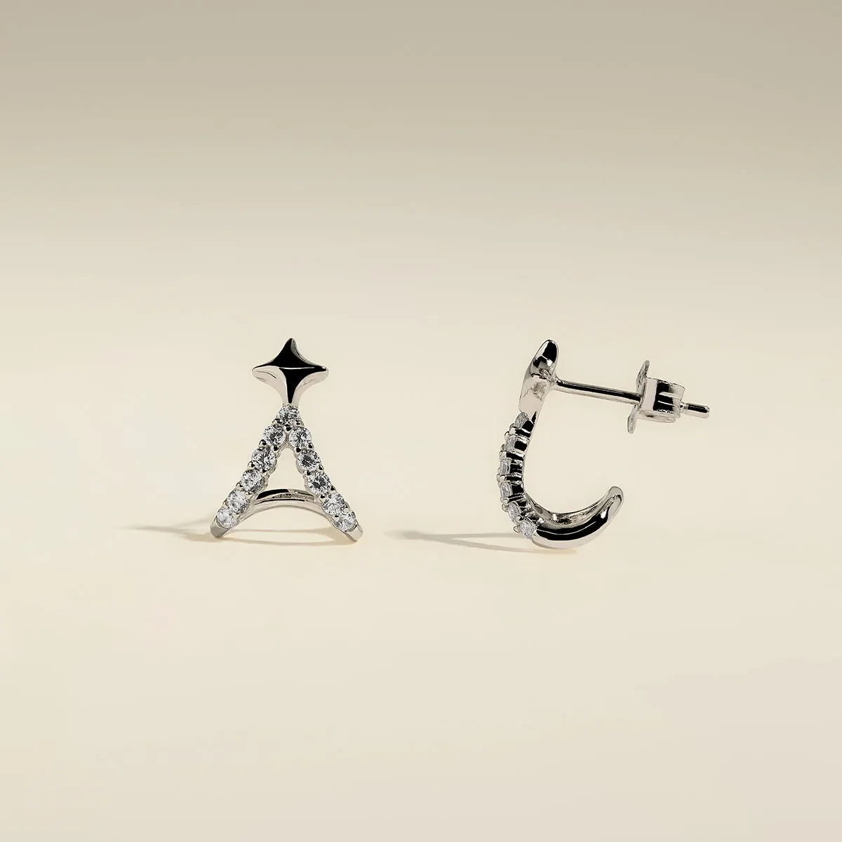 Astrid & Miyu Cosmic Star clous étoile opale argent