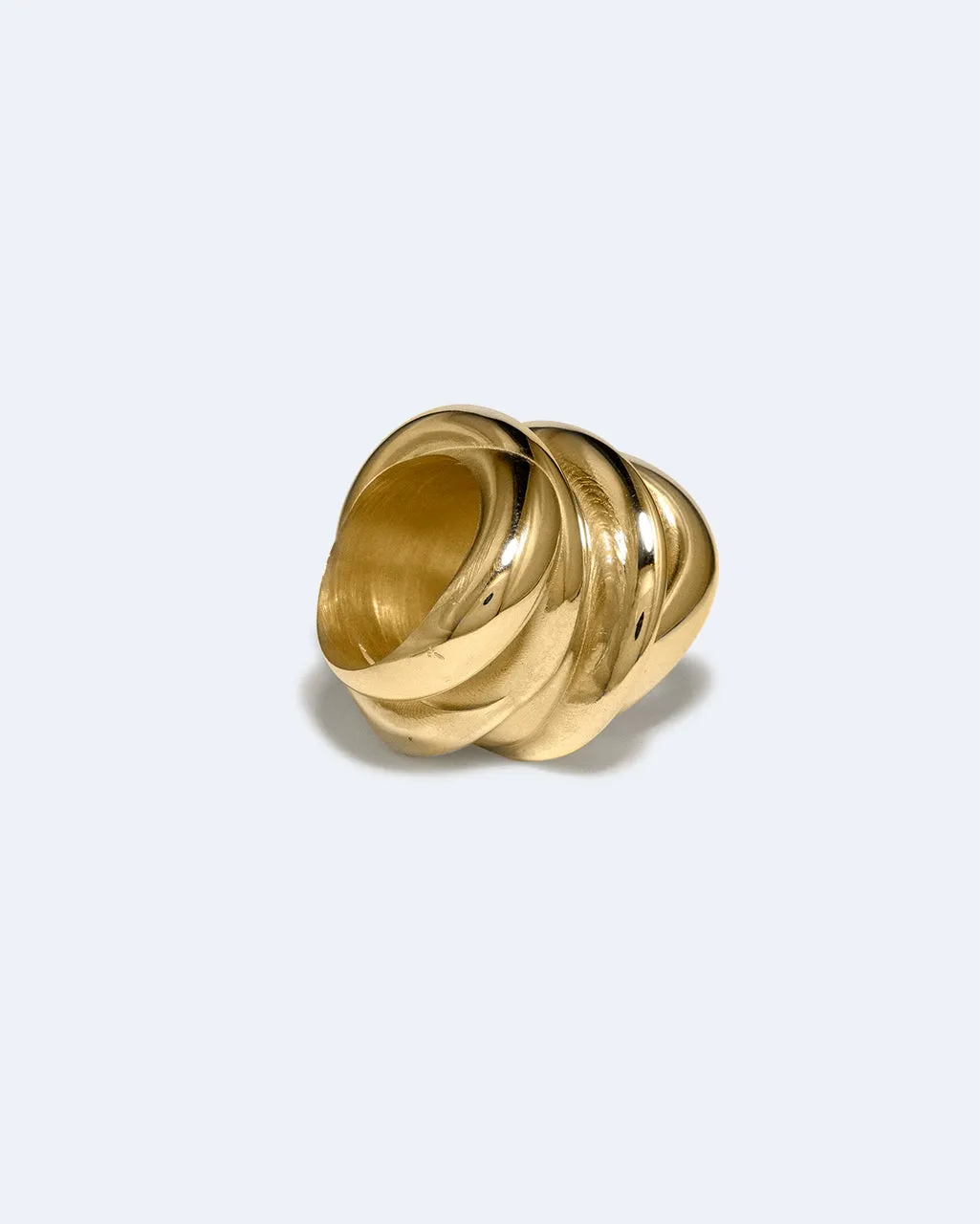 Completedworks Off-World bague plaqué or laiton sculptée