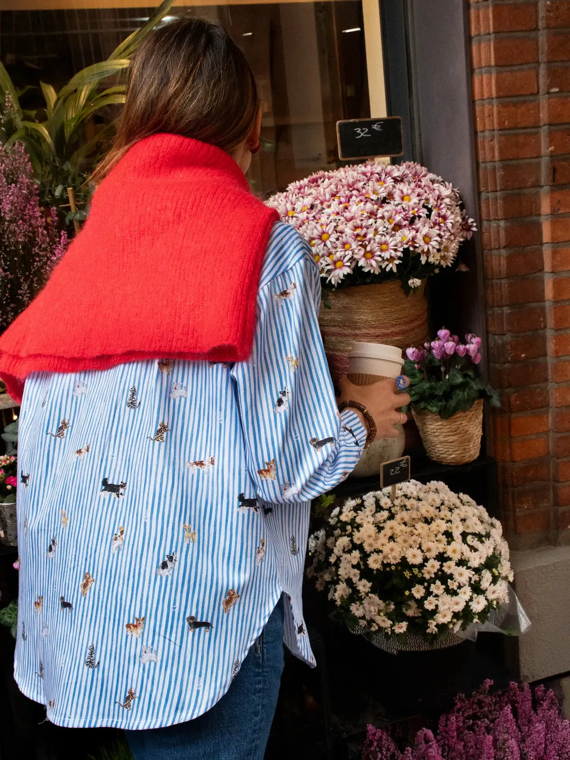 Nach Bijoux Comme Chiens et Chats chemise oversize rayée S/M