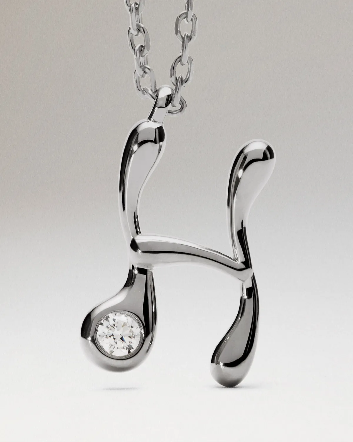 PDPAOLA collier initiale H argent 40-50 cm