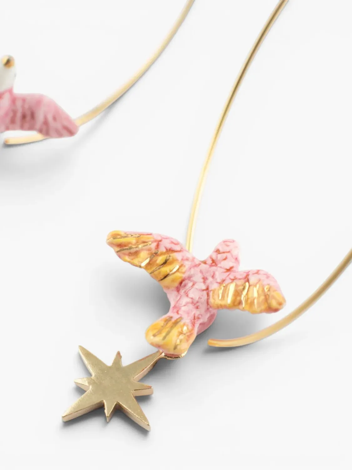 Nach Bijoux Cosmic moyennes créoles colombe rose étoile