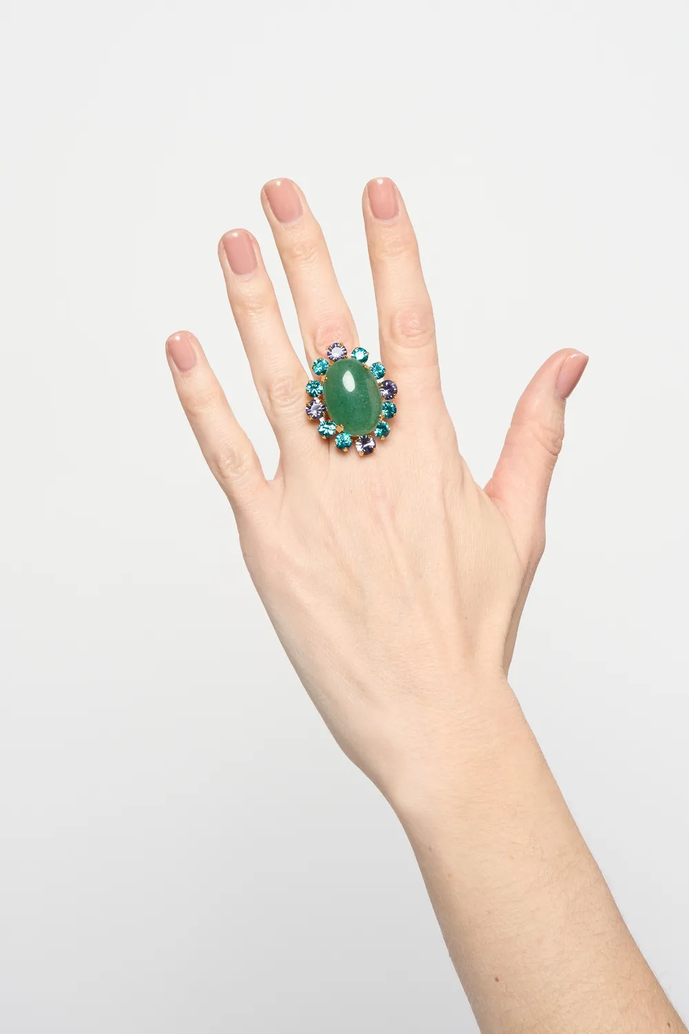 Philippe Ferrandis Castiglione bague ajustable malachite