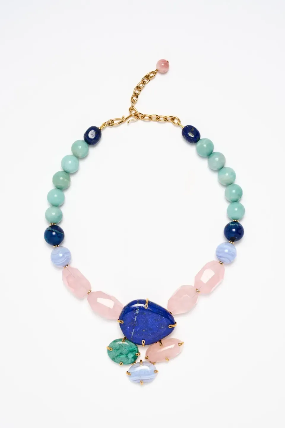 Philippe Ferrandis Pièce Unique collier lapis lazuli calcédoine