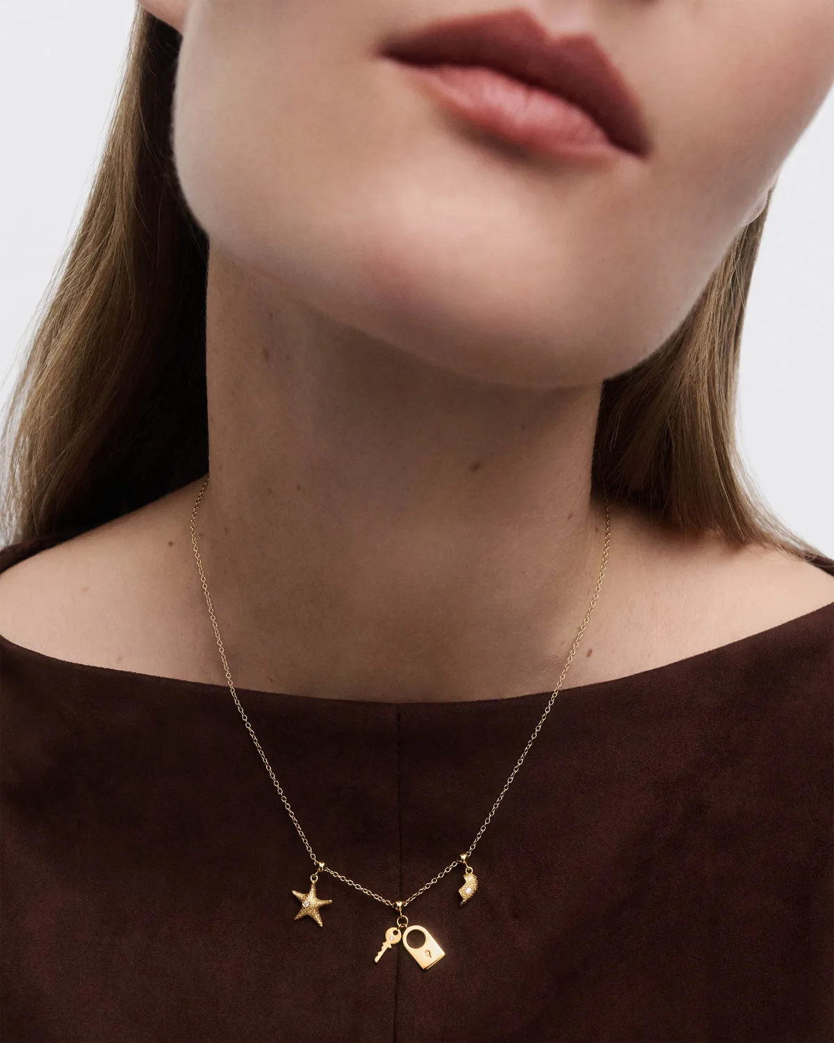 PDPAOLA Split Heart charm cœur zircone blanche