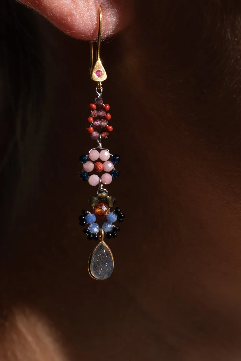 Le Fourbi de Capucine P17 boucles d'oreilles labradorite