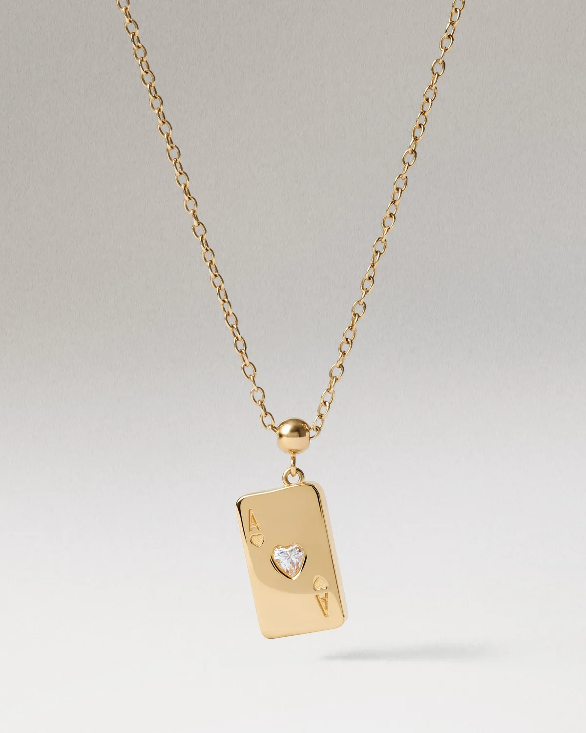 PDPAOLA Ace of hearts charm zirconia blanche