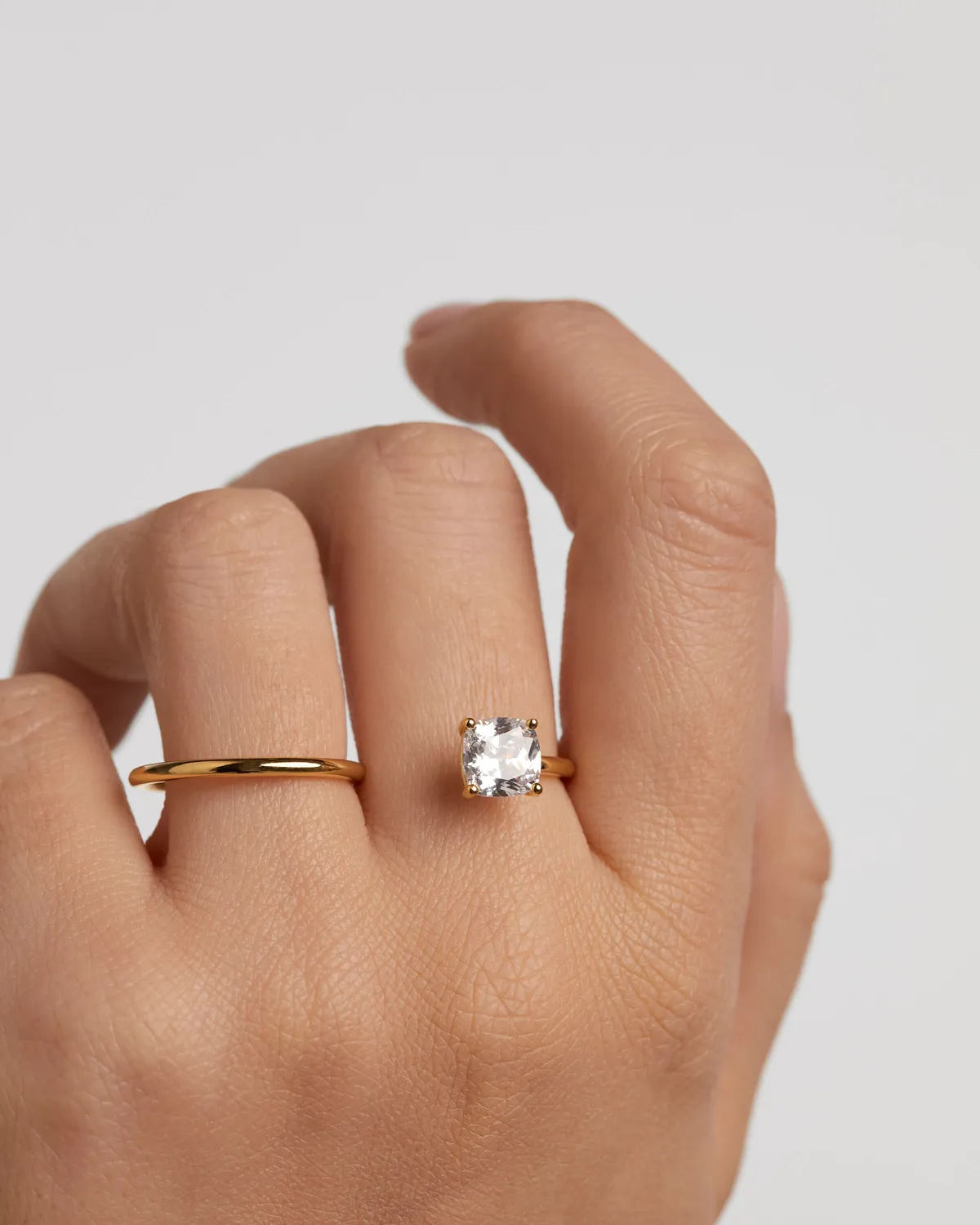 PDPAOLA Sofia Two Finger bague 2 doigts zirconia