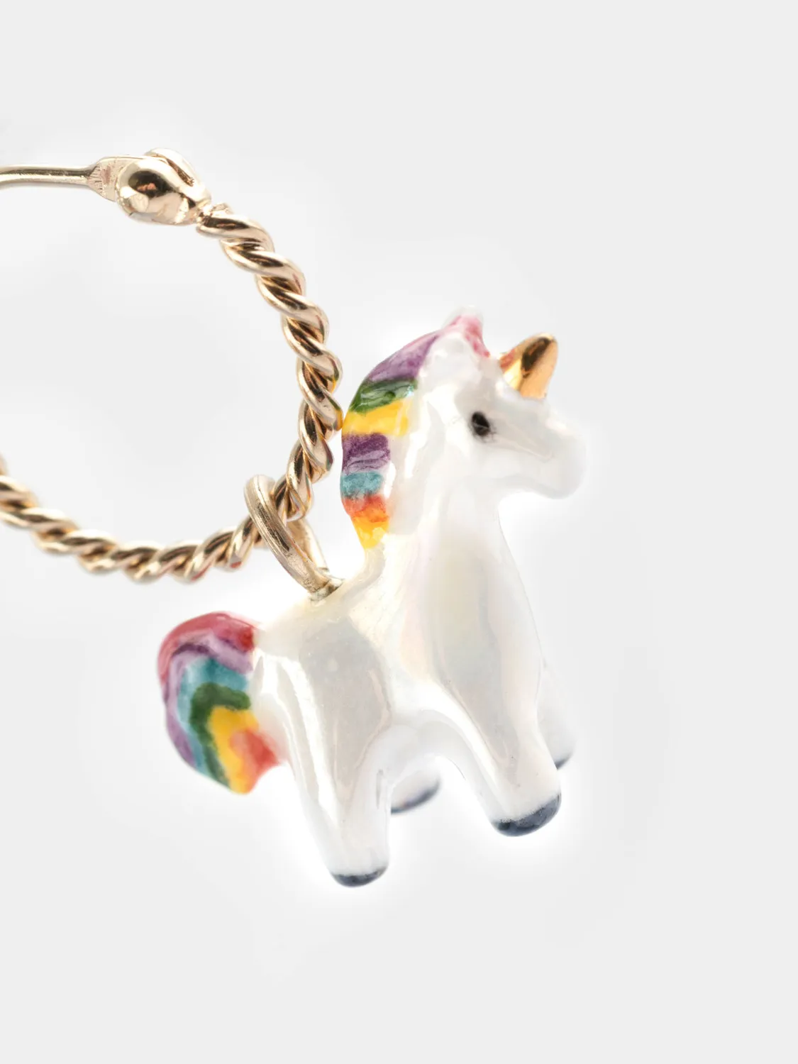 Nach Bijoux licorne mini créole blanche 1,5 cm