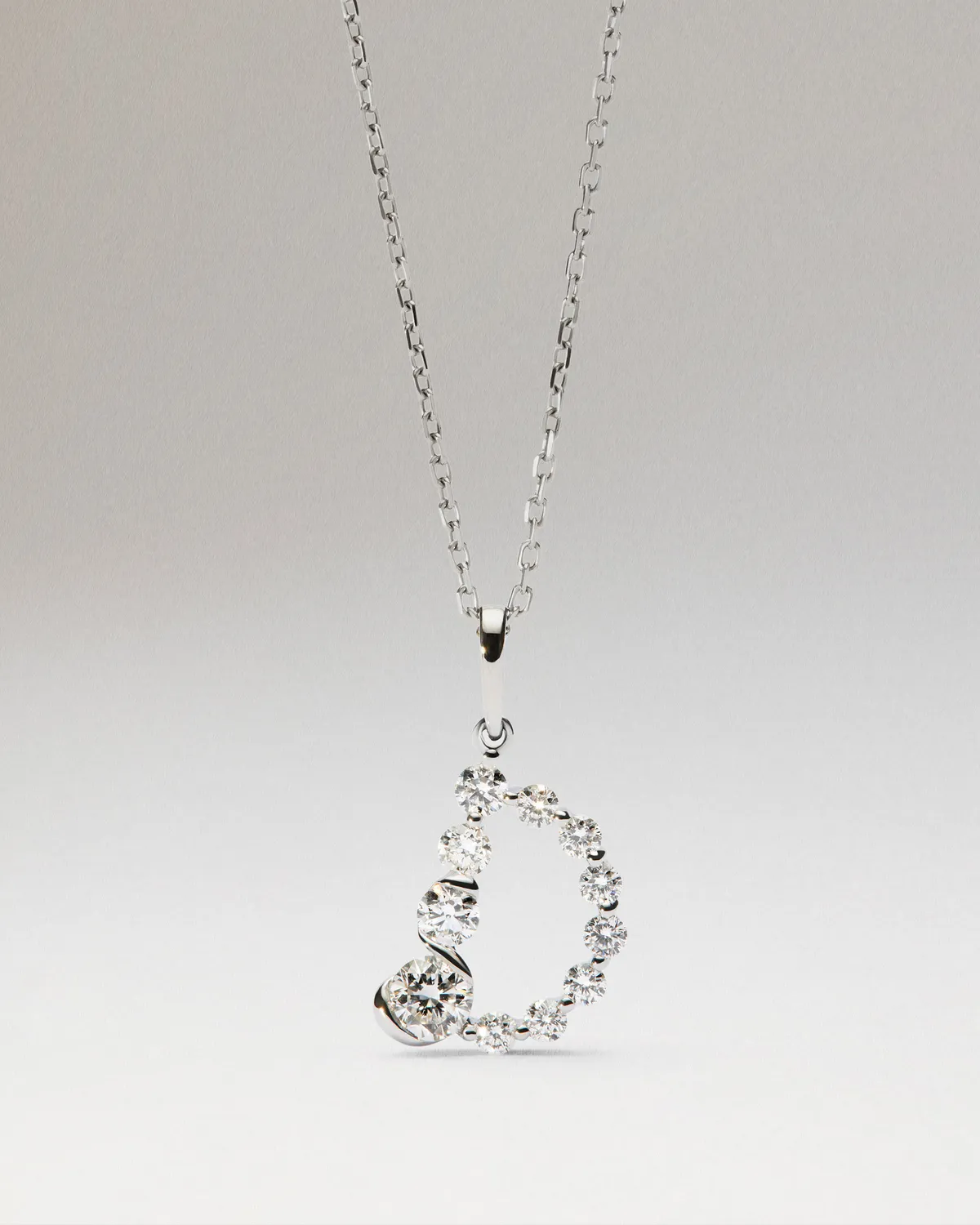 PDPAOLA Diamond Initials pendentif D diamants or blanc