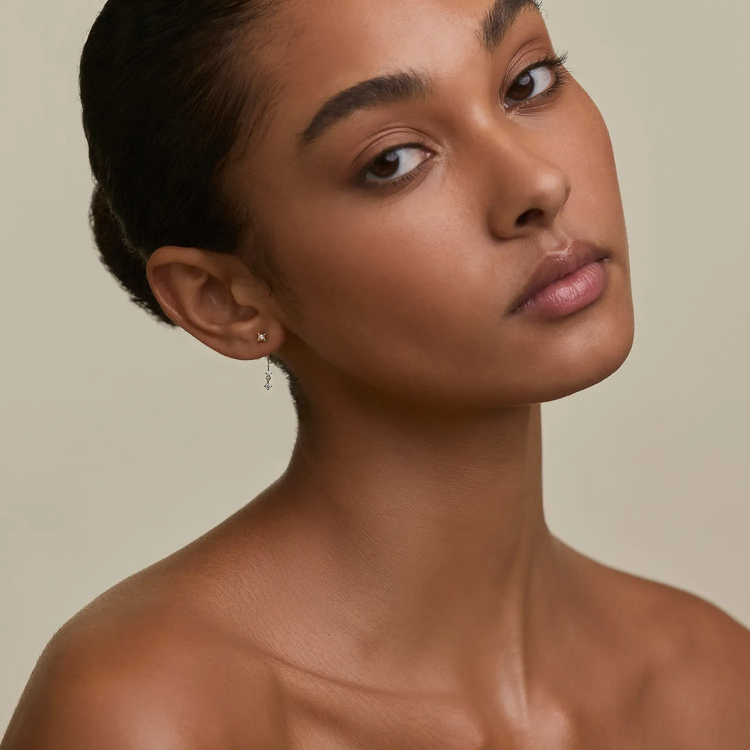 Astrid & Miyu Cosmic Star Drop Studs Cracker boucles d'oreilles or