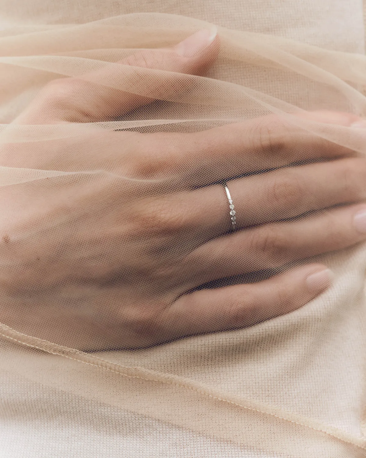 PDPAOLA Vivienne bague diamants or blanc 18 carats