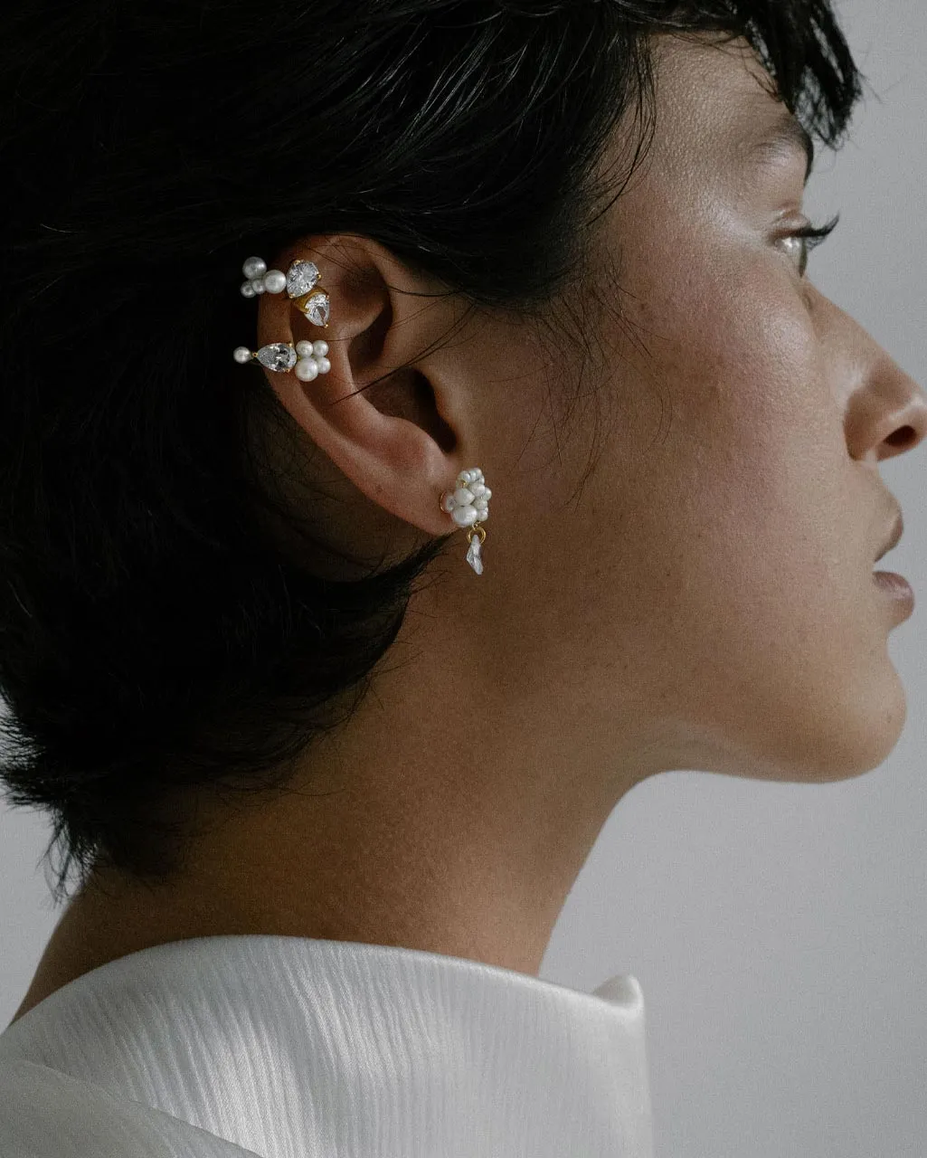 Completedworks Time Is Layered In Ice boucles d'oreilles perle vermeil