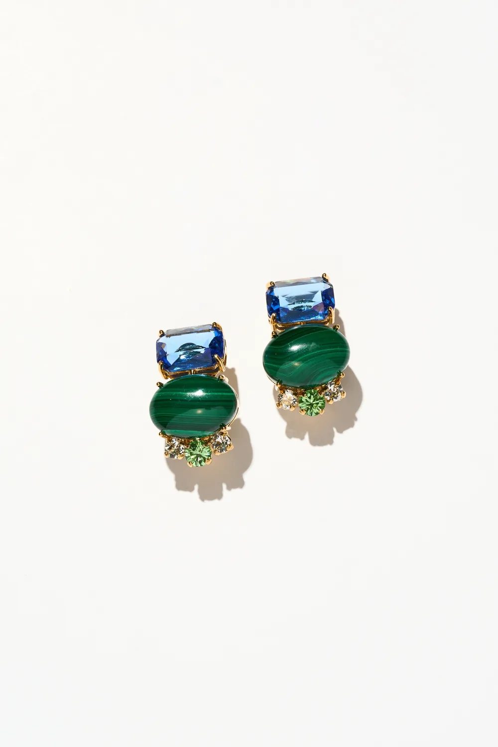 Philippe Ferrandis Castiglione boucles clips lapis malachite