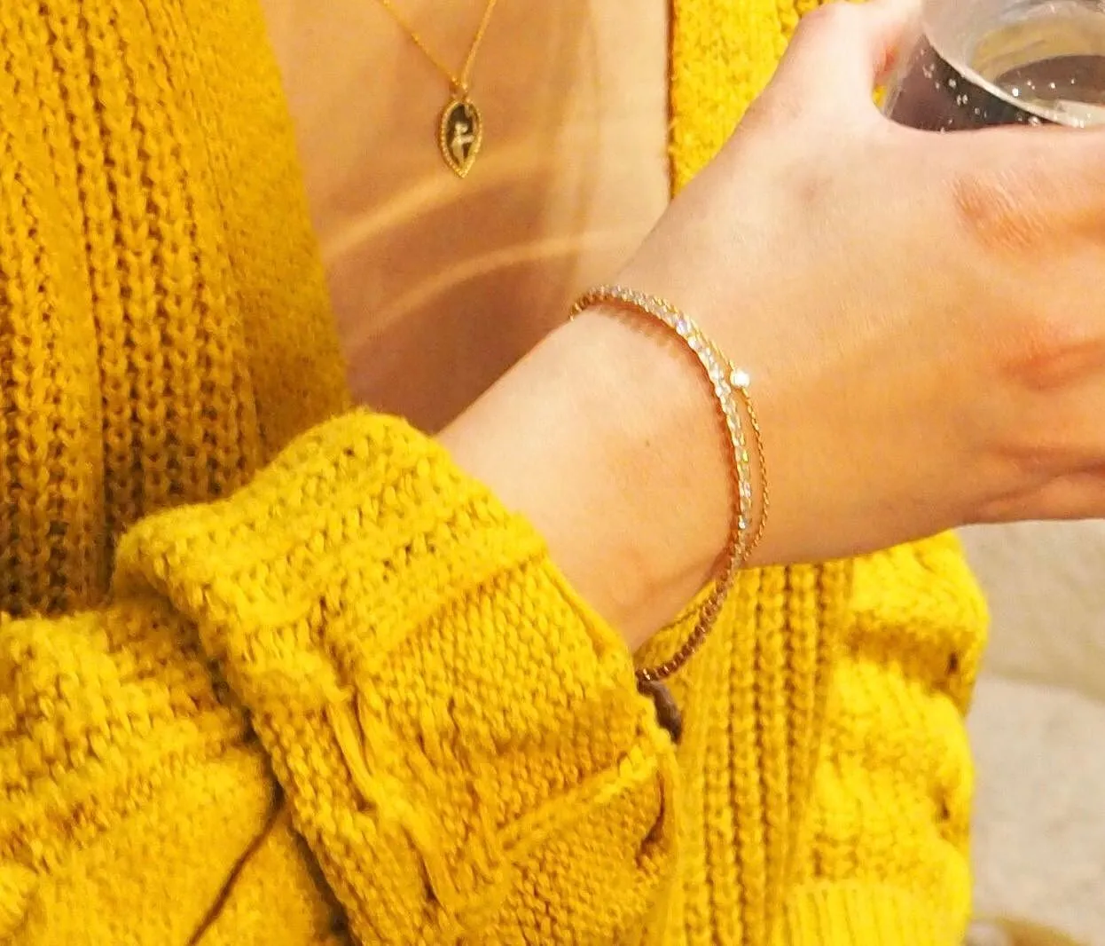 Astrid & Miyu Essential Crystal bracelet breloque doré