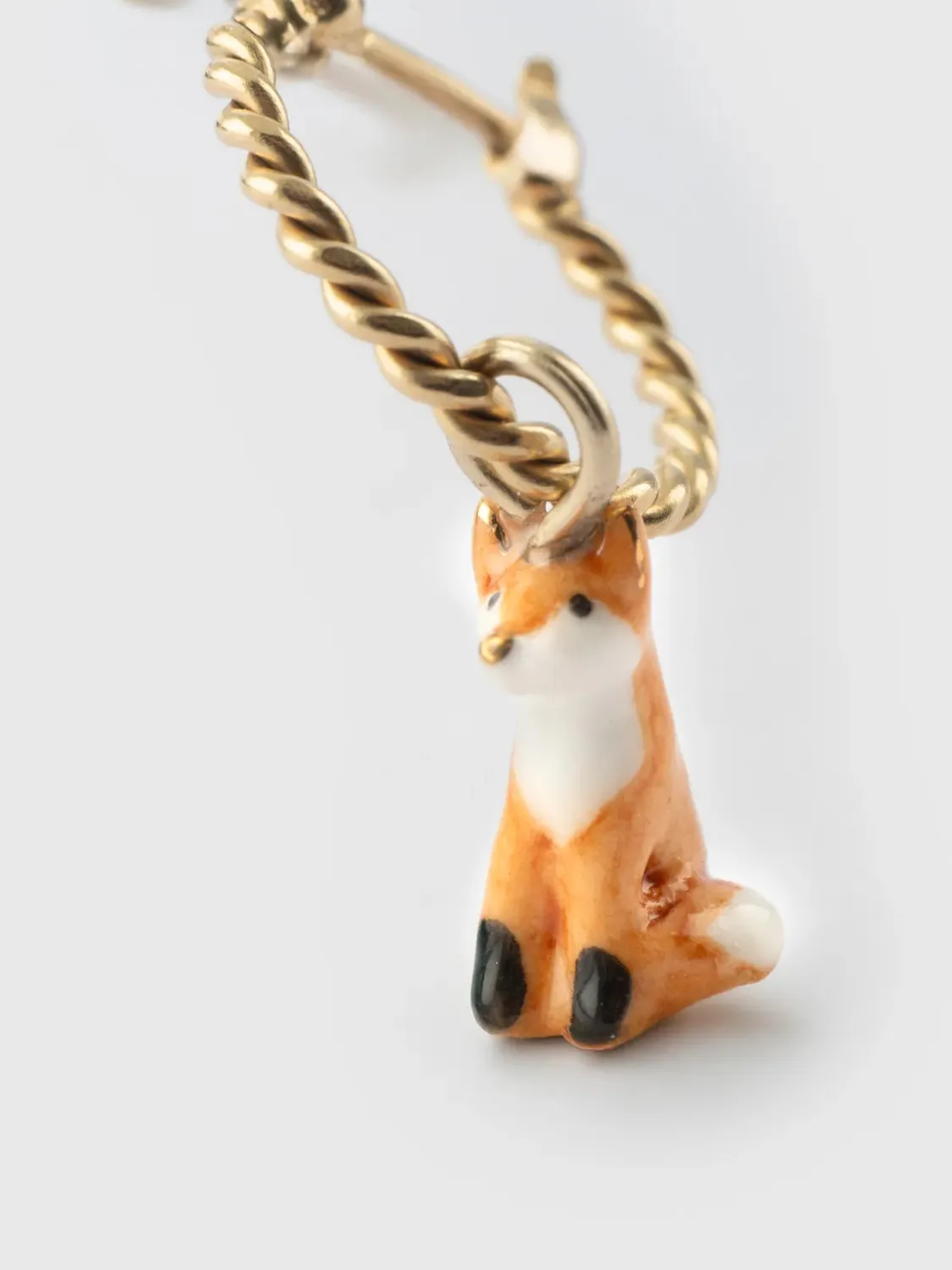 Nach Bijoux Mini créole renard boucle d'oreille porcelaine à l'unité