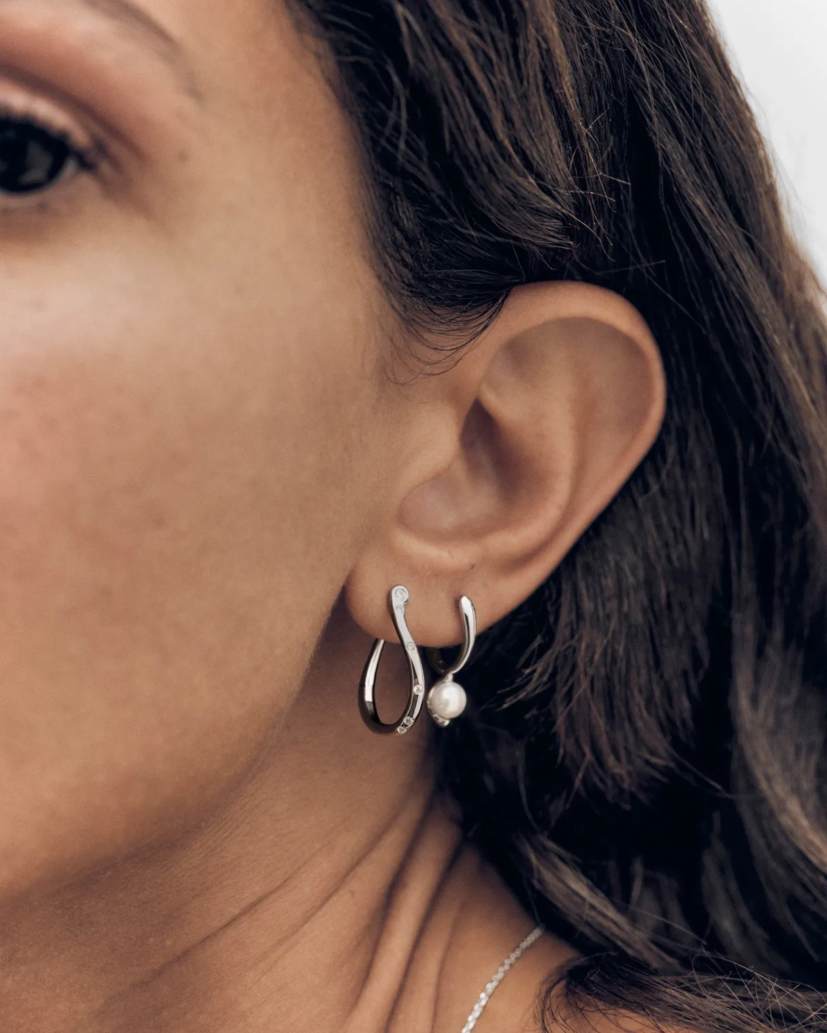 PDPAOLA Air mini créoles argent zirconia