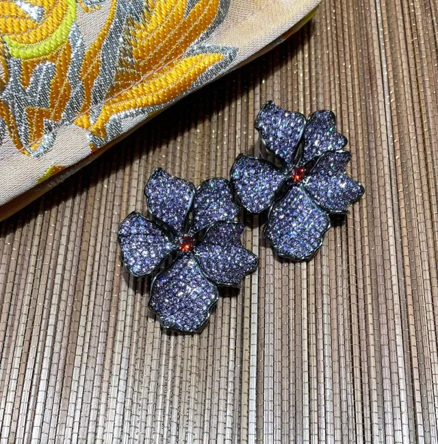 Nao de Paris Light Purple Iris boucles d'oreilles violet