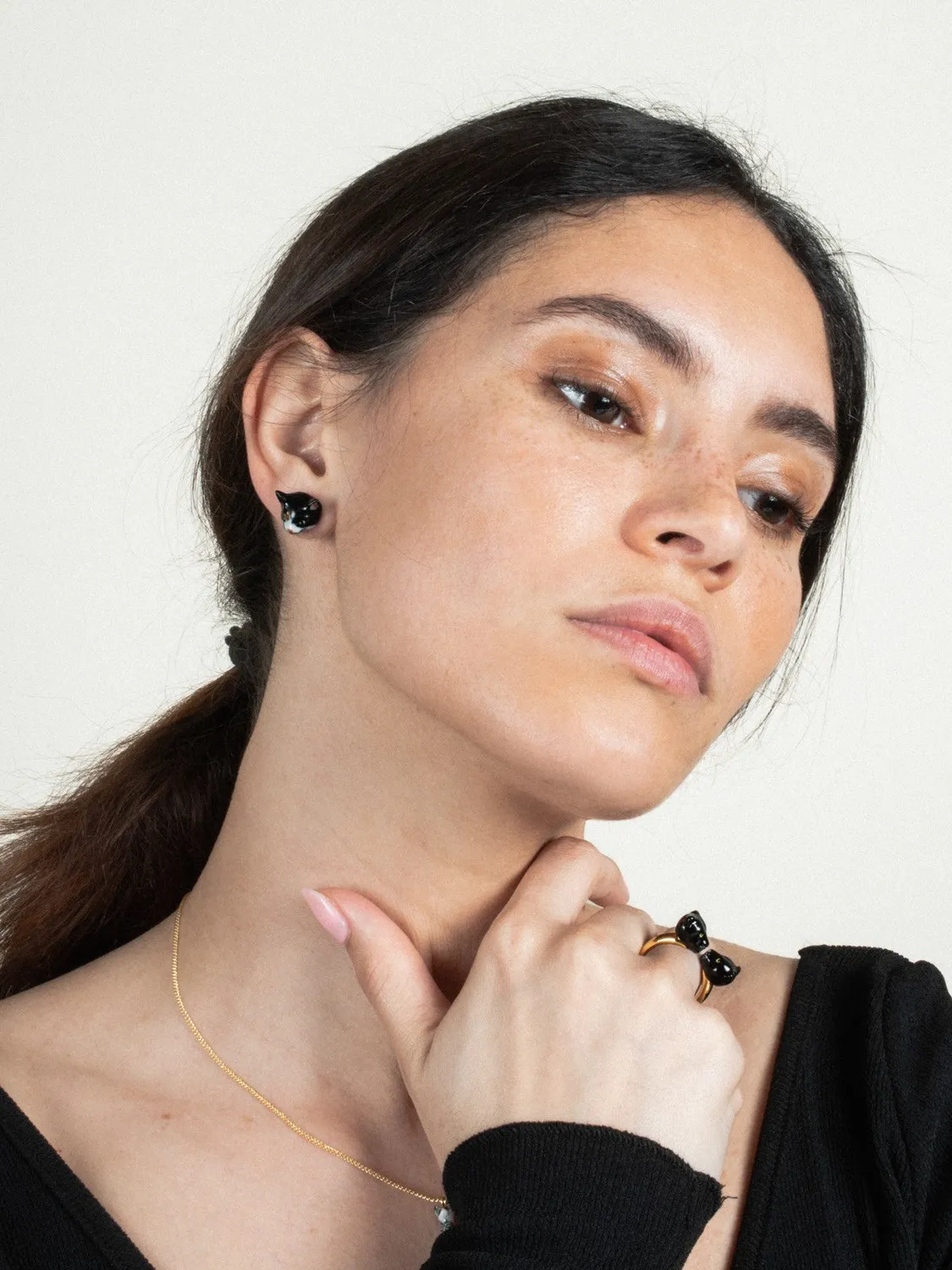 Nach Bijoux Boucles puces chat oreilles 13 mm paire