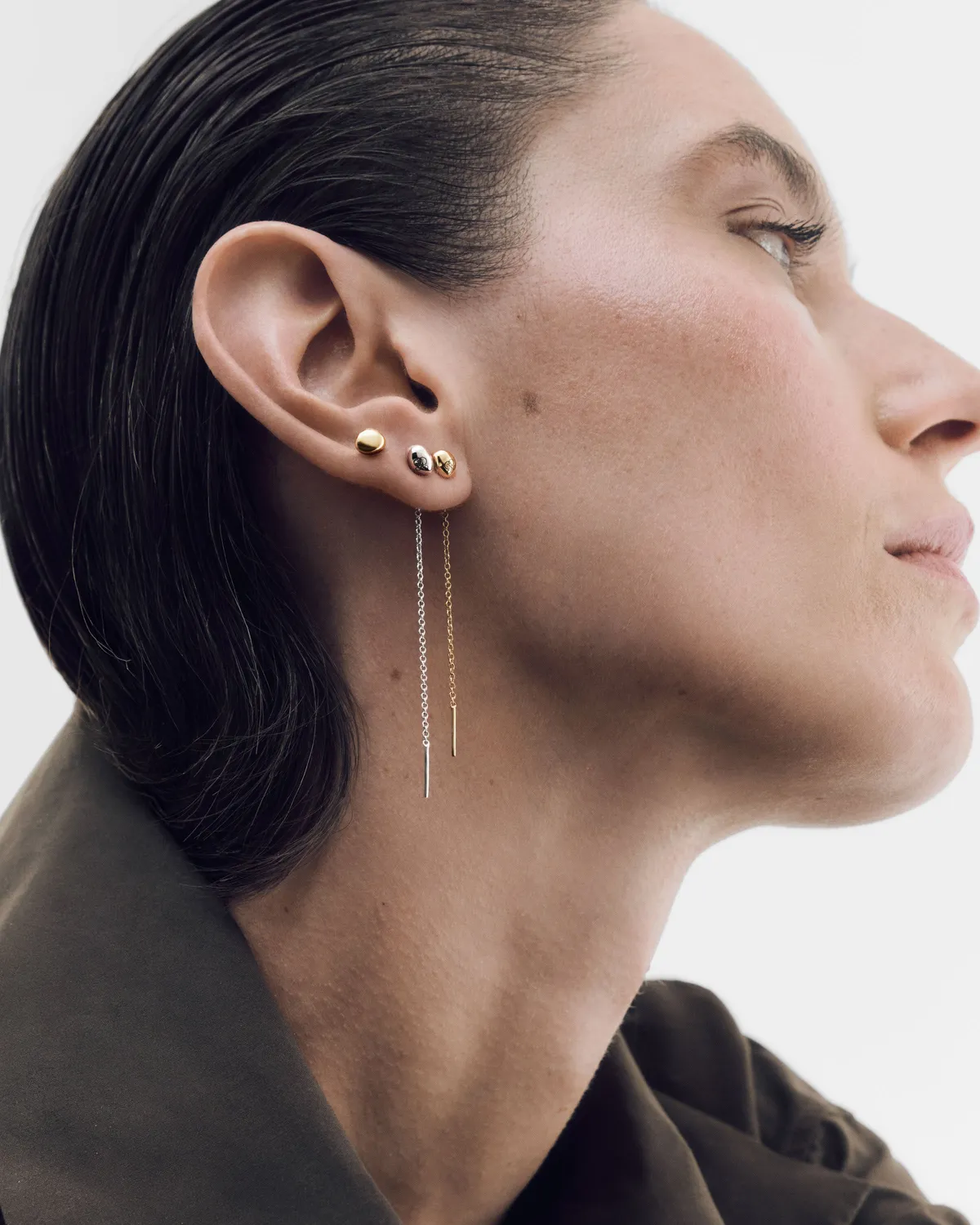 PDPAOLA Lyra boucles d’oreilles longues argent