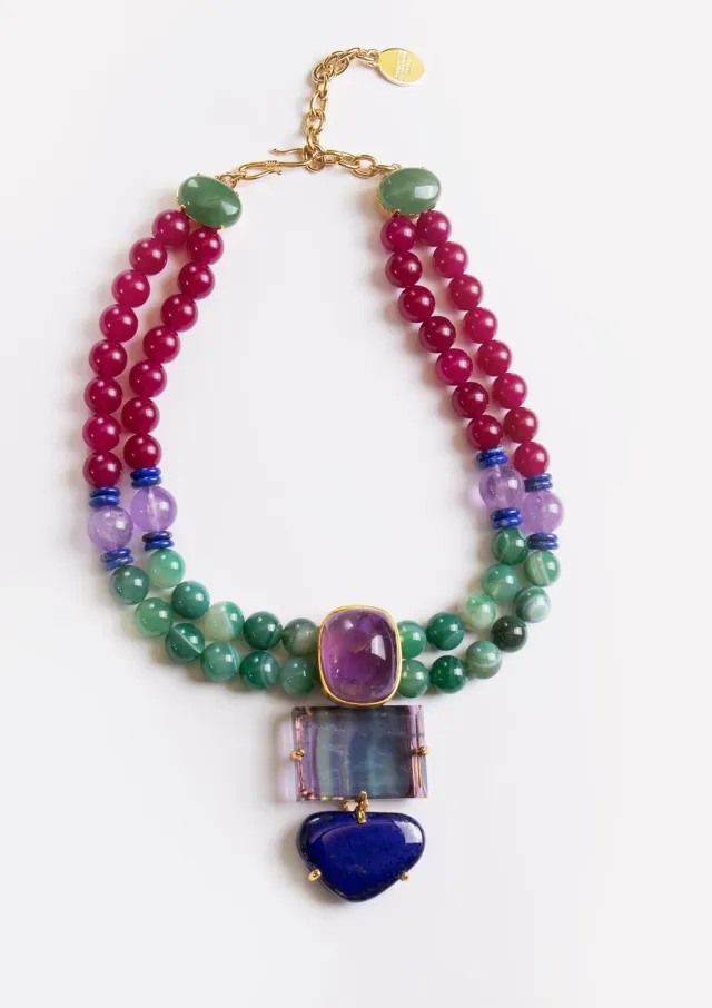 Philippe Ferrandis Pièces Uniques collier fluorine améthyste pièce unique