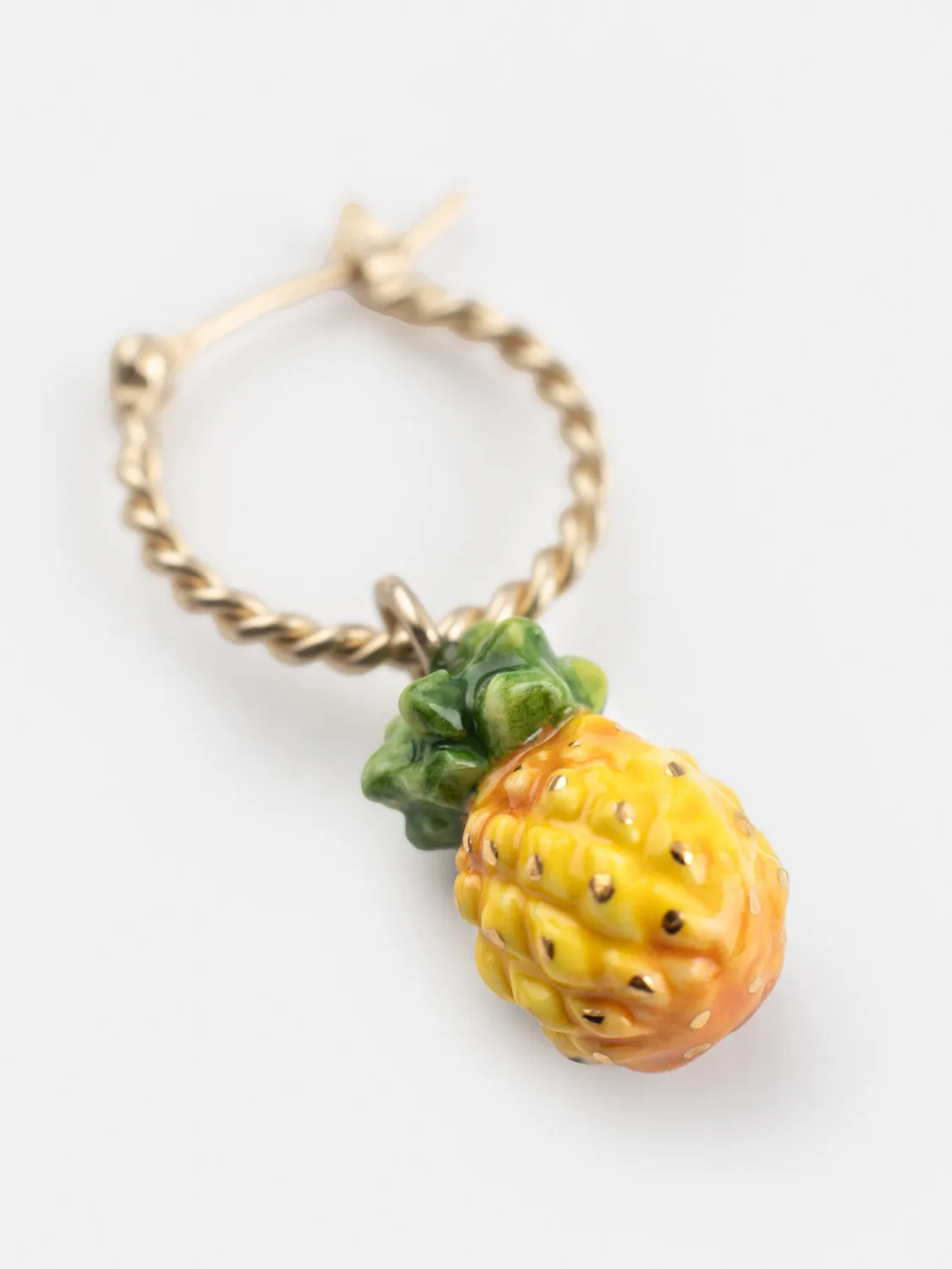 Nach ananas mini créole boucle d'oreille unité feuille d'or
