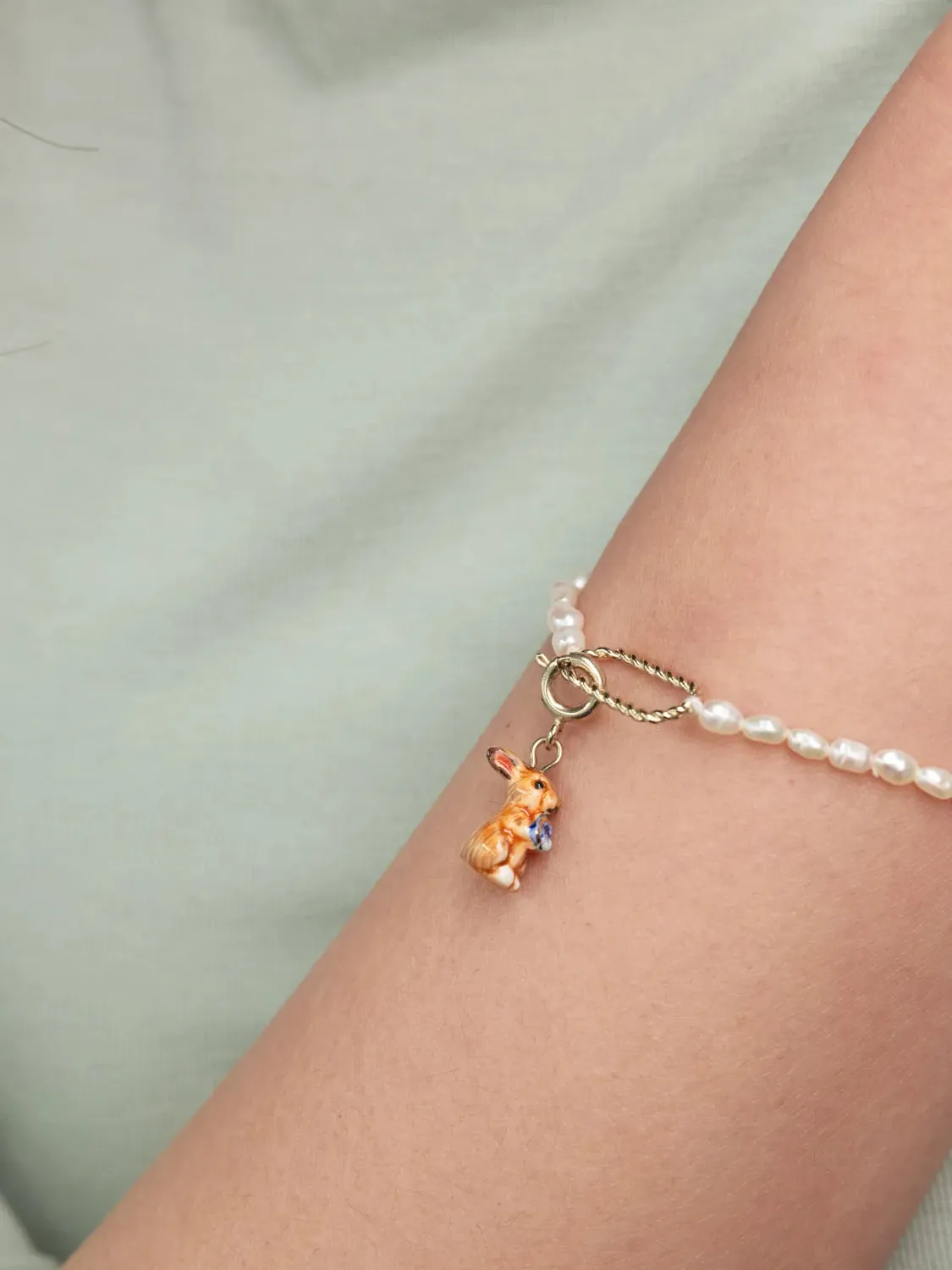 Nach Mix & Match Charms lapin breloque marron 1 cm