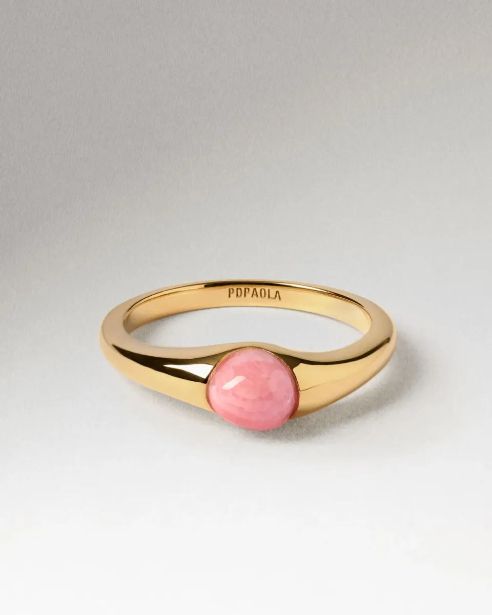 PDPAOLA Orion bague rhodochrosite rose pierre ovale