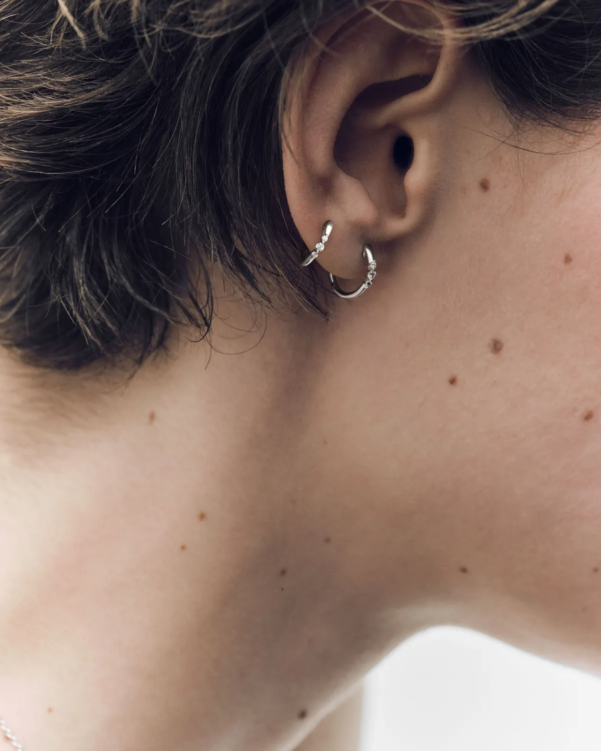 PDPAOLA Vivienne mono-boucle or blanc diamant