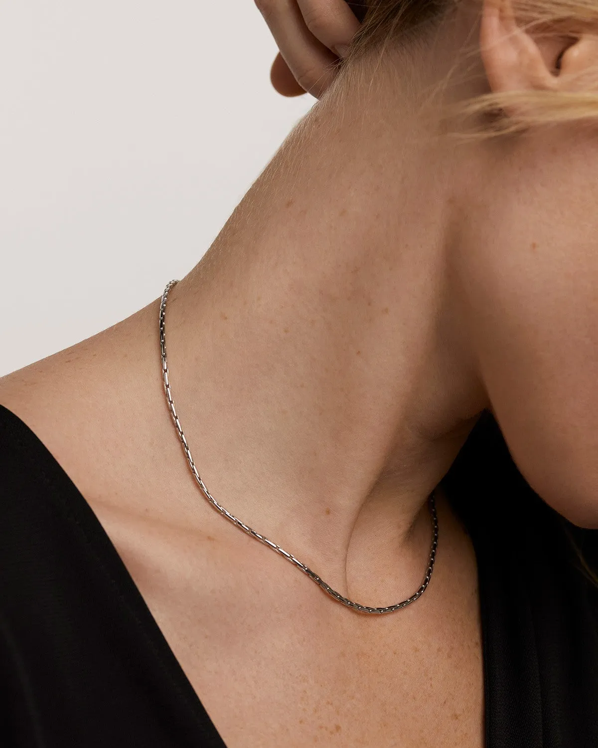 PDPAOLA Boston collier chaîne argent rhodié
