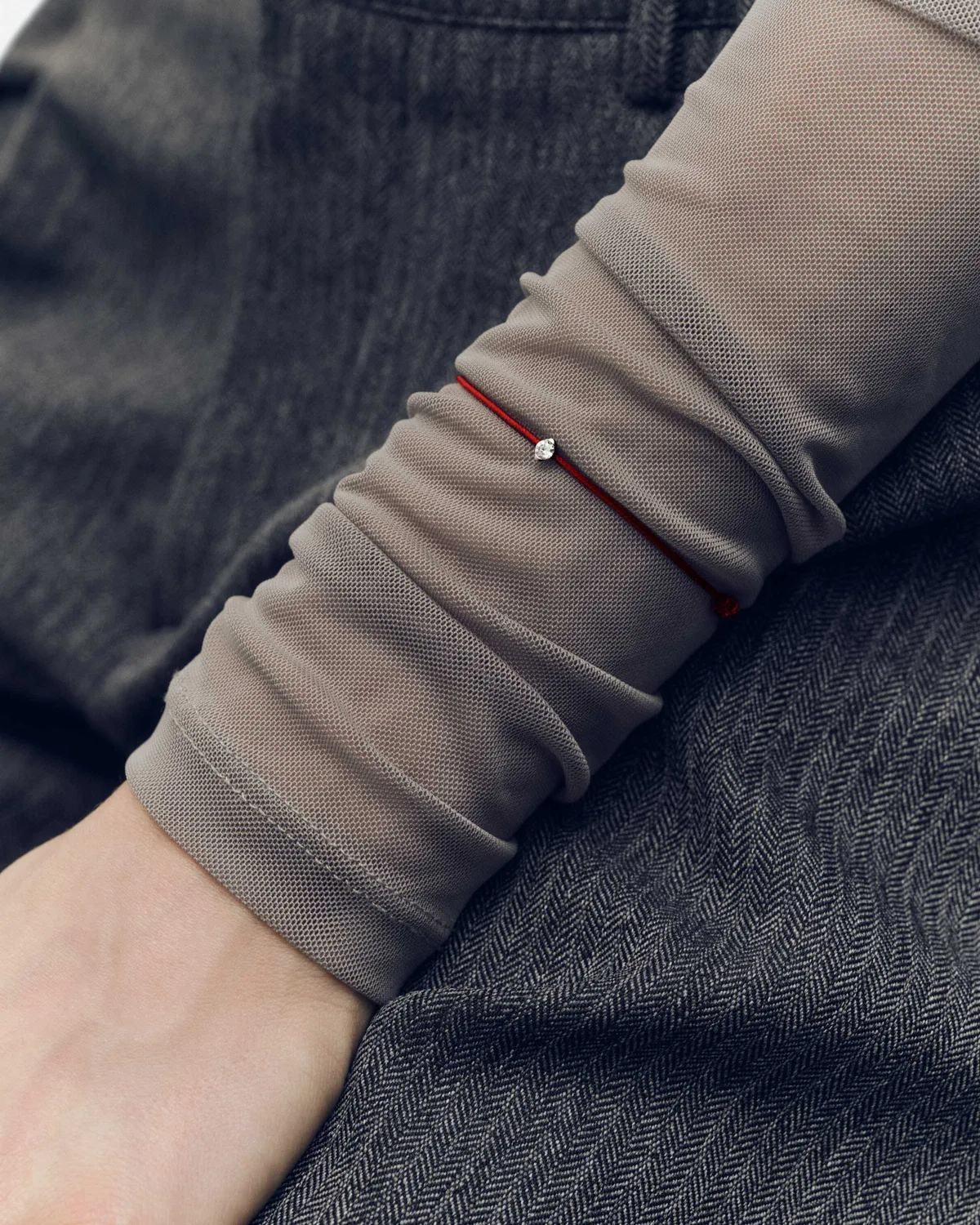 PDPAOLA Grace bracelet cordon rouge or blanc diamant