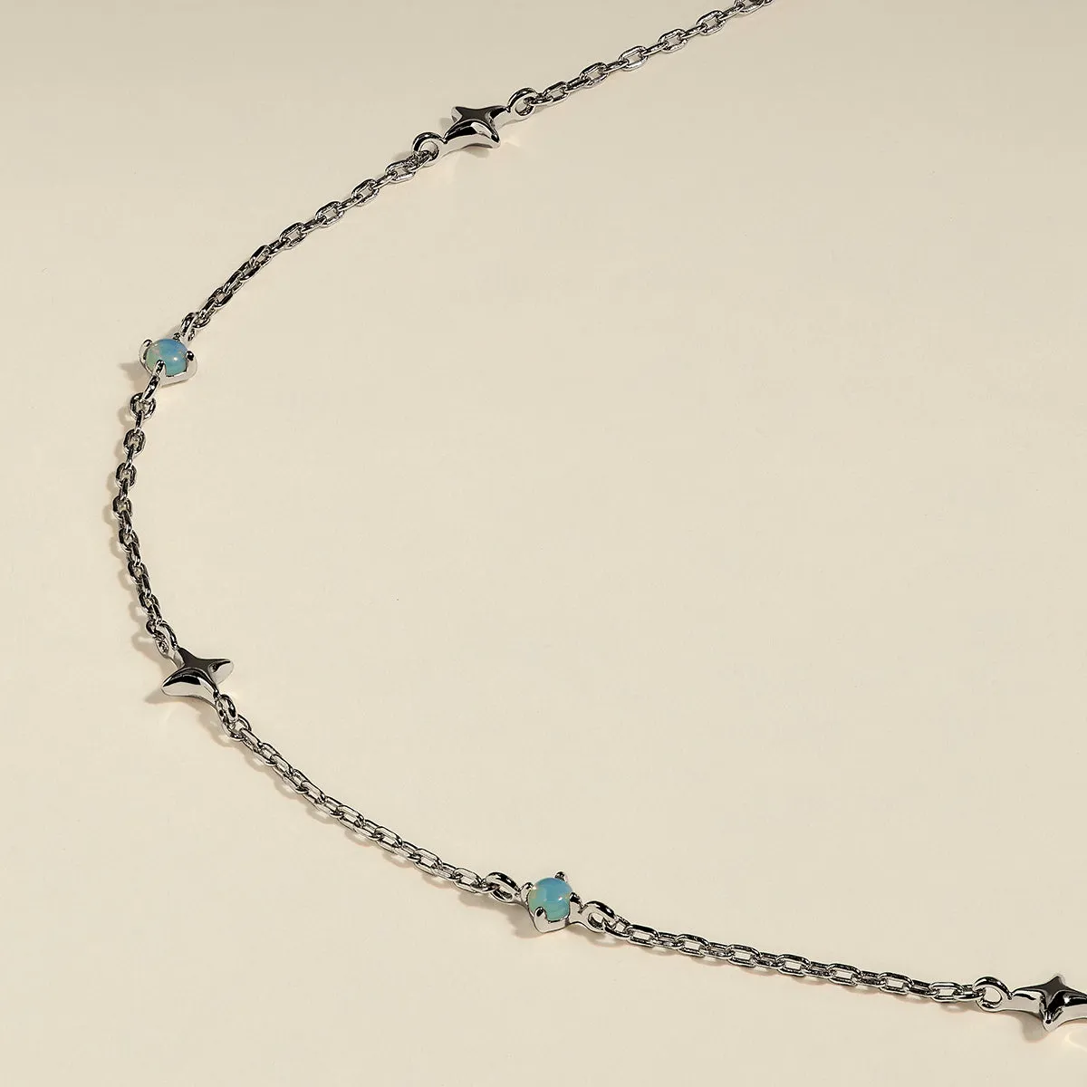 Astrid & Miyu Cosmic Opal collier argent opale étoiles