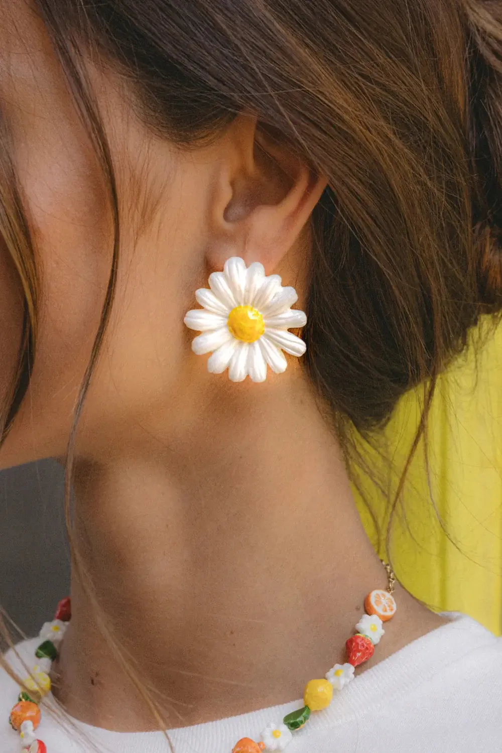 Nach Bijoux maxi marguerite puces boucles d'oreilles 3,9 cm