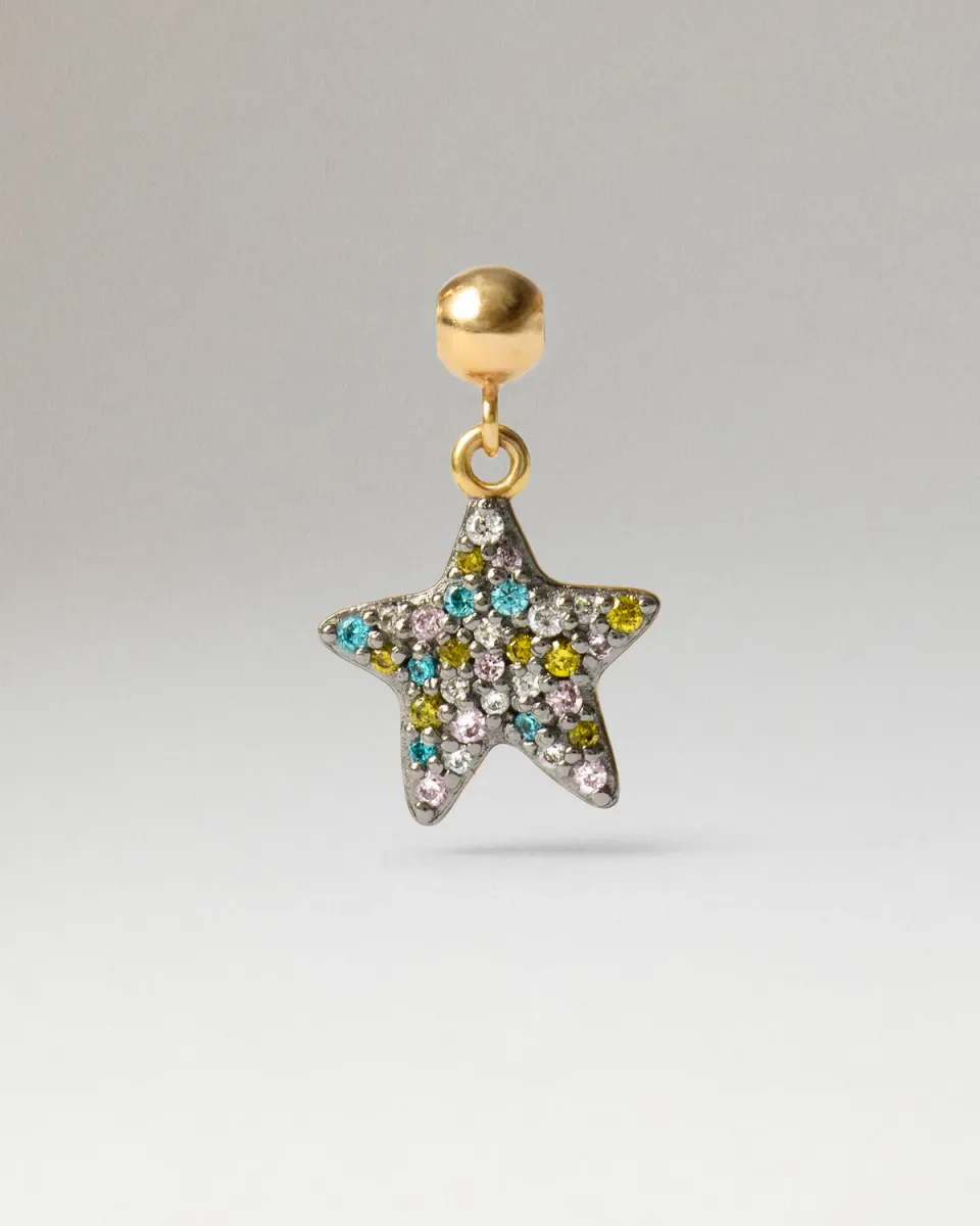 PDPAOLA Candy Star charm étoile dorée zircone