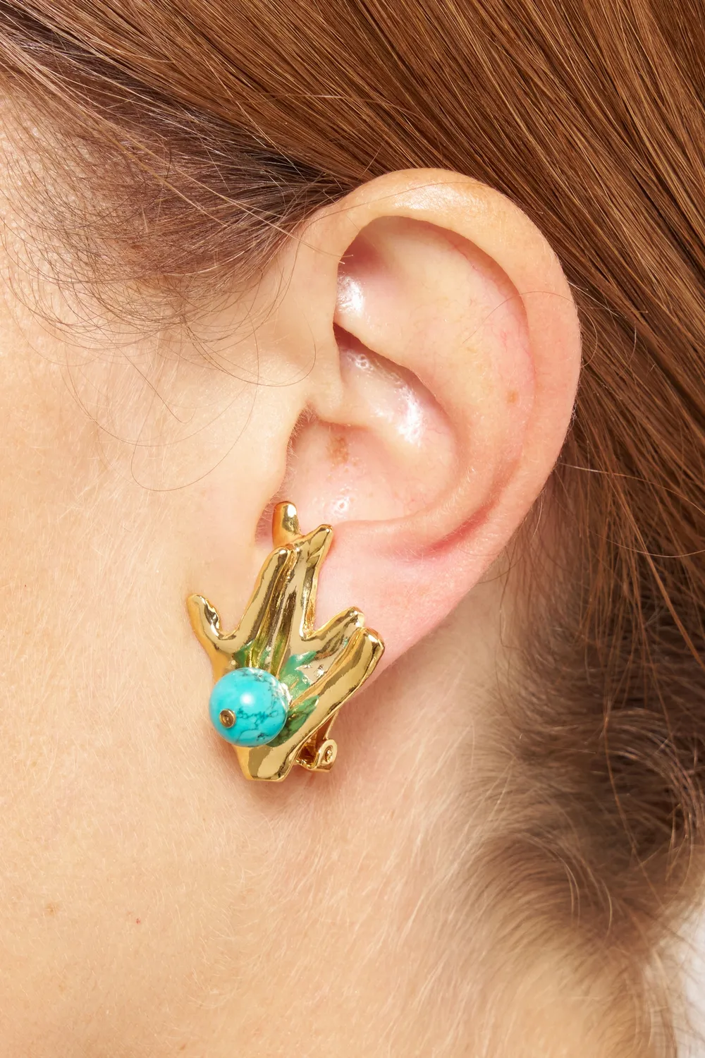 Philippe Ferrandis Minorca boucles d'oreilles clips dorées