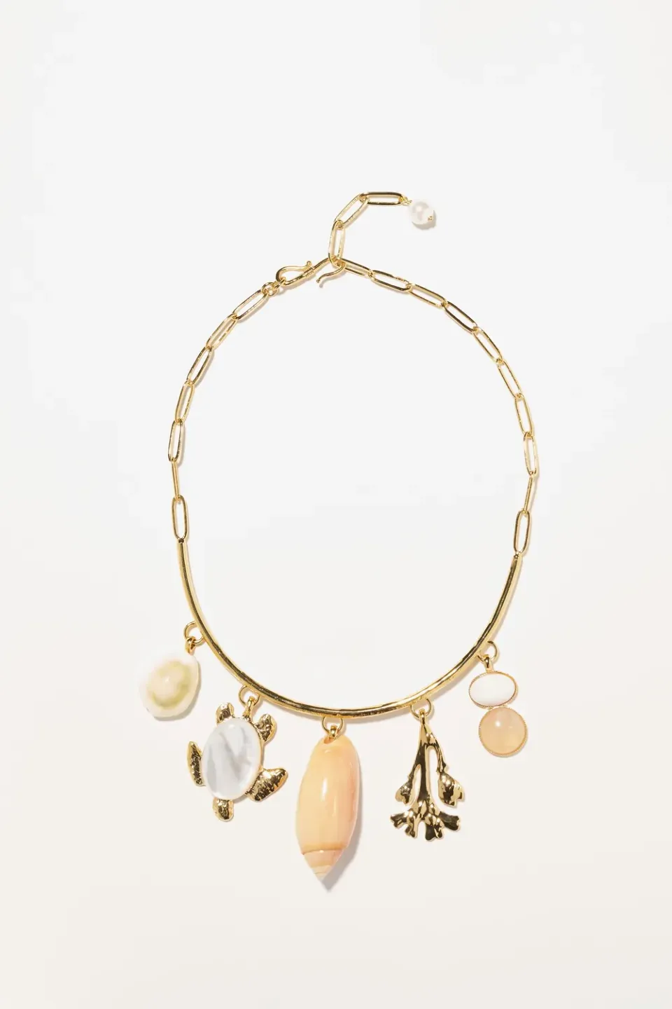 Philippe Ferrandis Corfou collier charms et coquillages doré