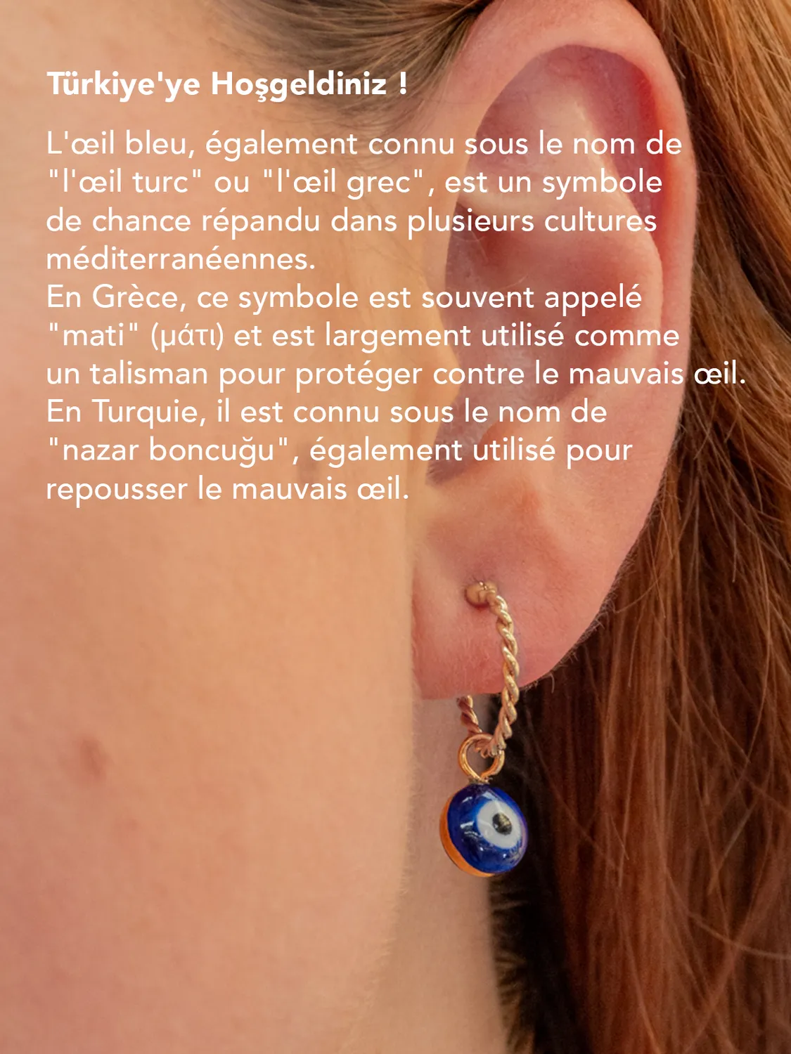 Nach Bijoux oeil bleu Lucky you bracelet cordon