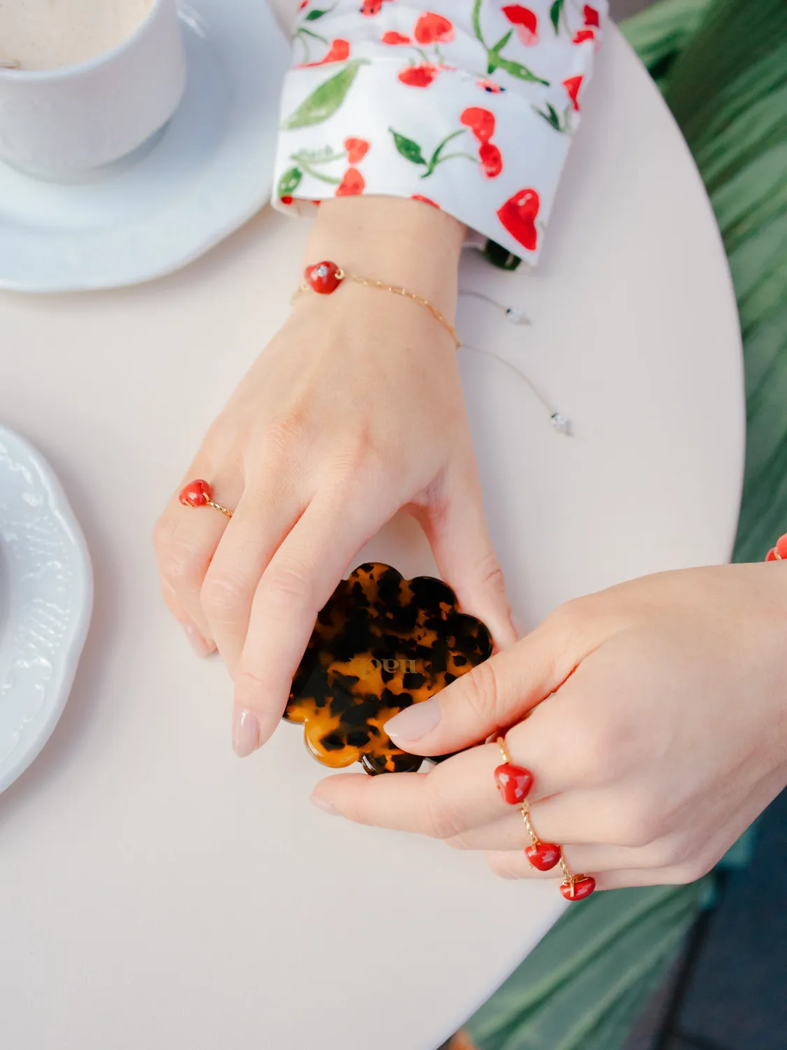 Nach Bijoux bague cœur Chérie Cherry porcelaine
