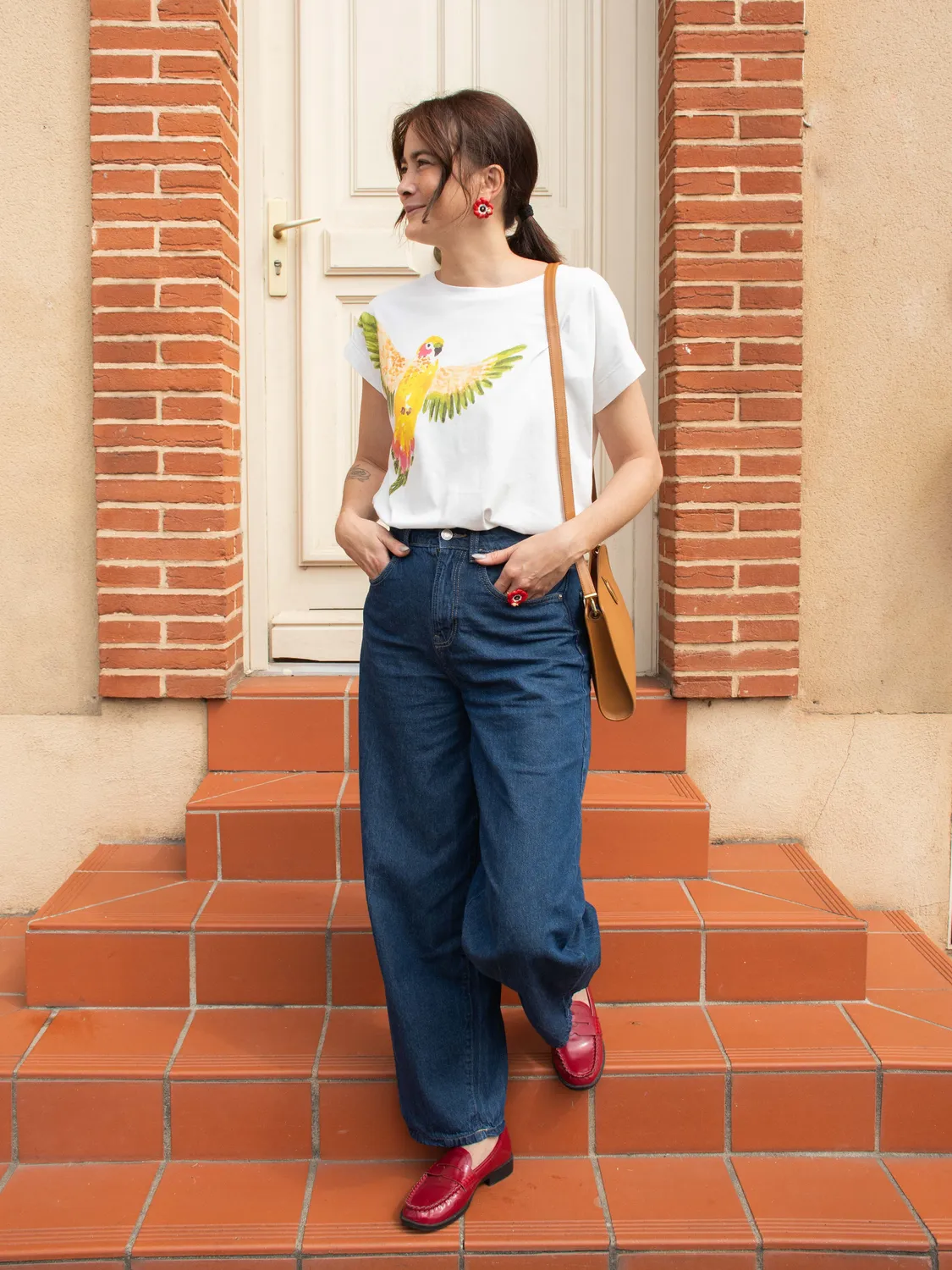 Nach Tomy Perruche Jaune t-shirt oversize blanc