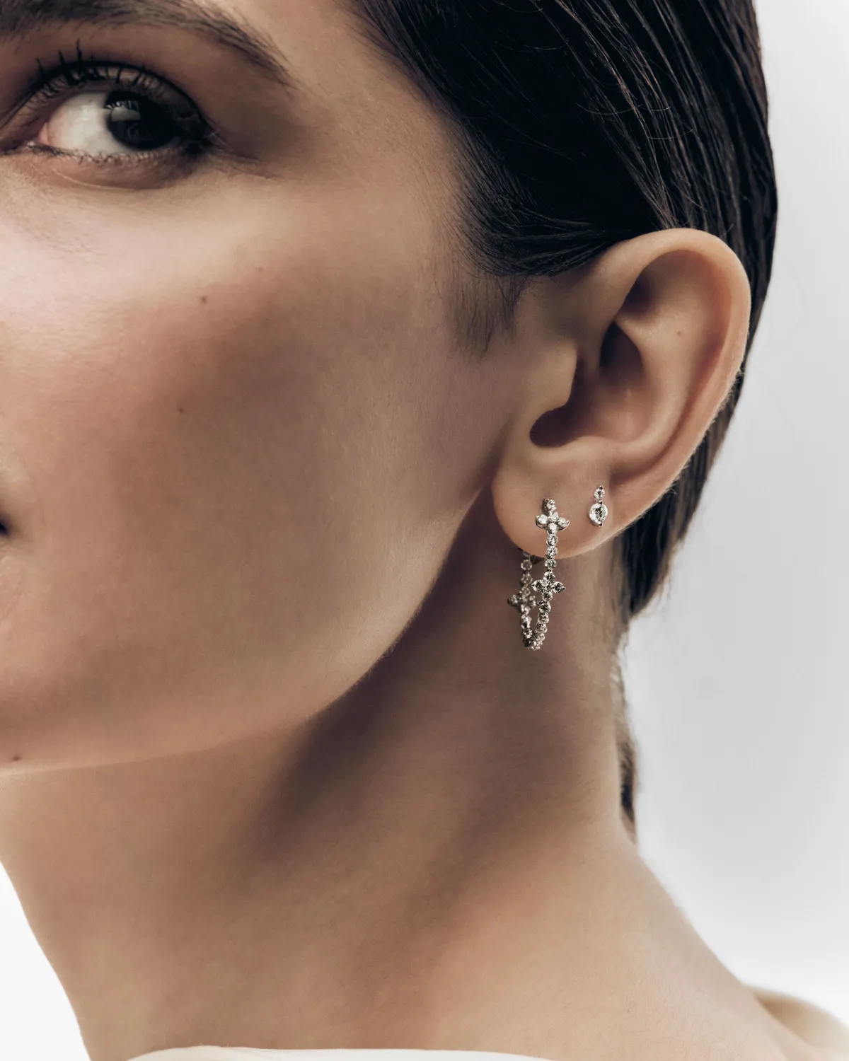 PDPAOLA Eve Mini piercing or blanc diamants 0.15ct