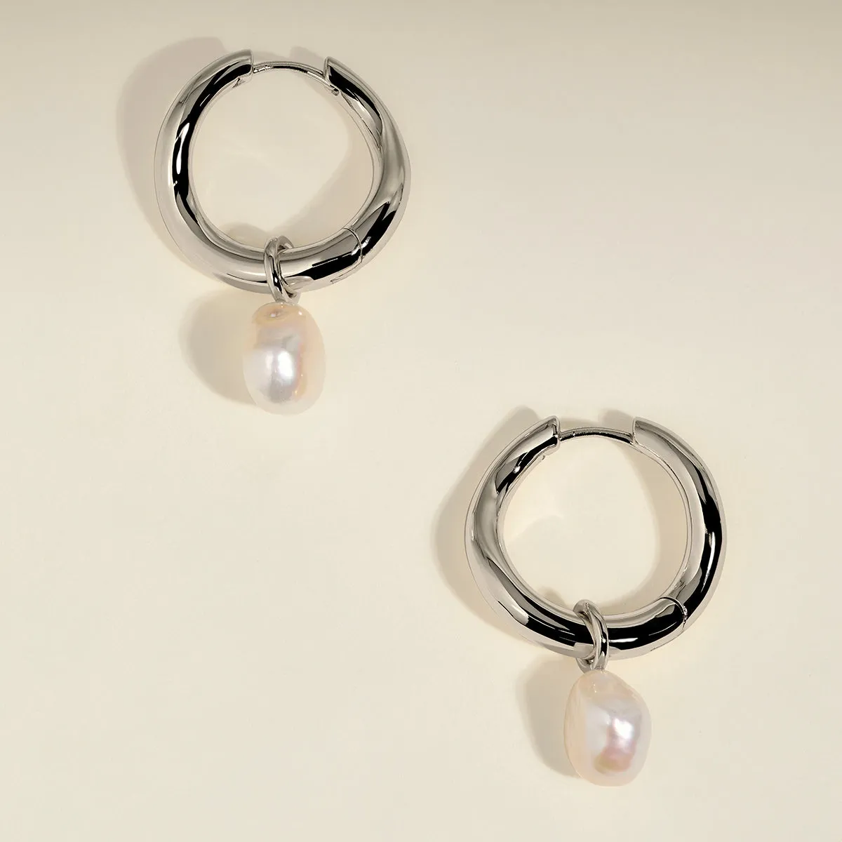 Astrid & Miyu créoles Serenity XL perle argent