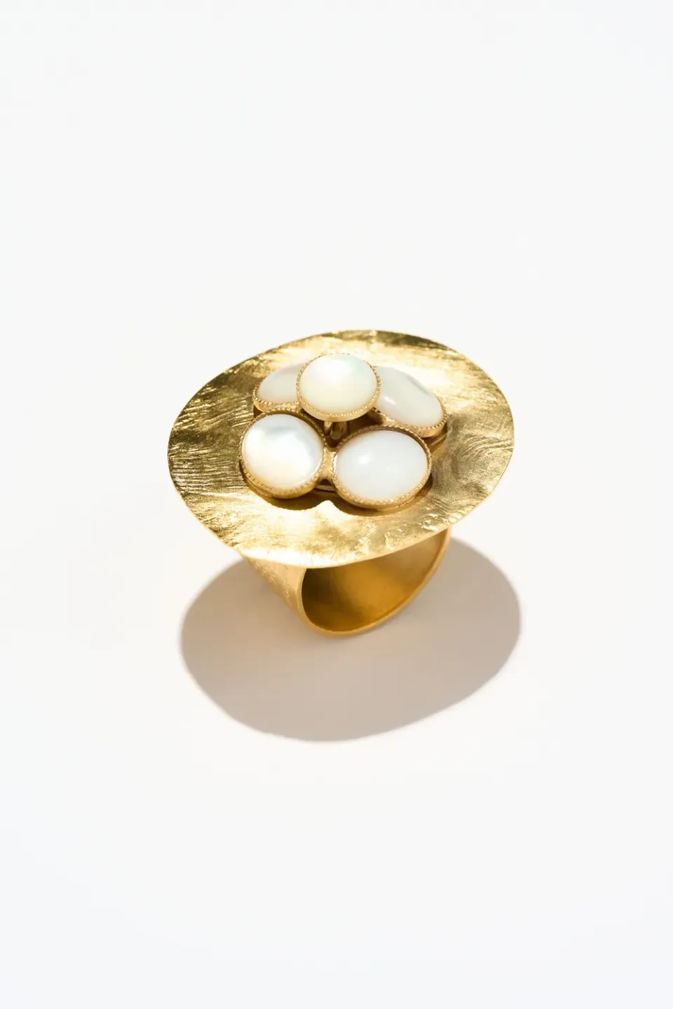 Philippe Ferrandis Camelia Byzance bague ajustable dorée