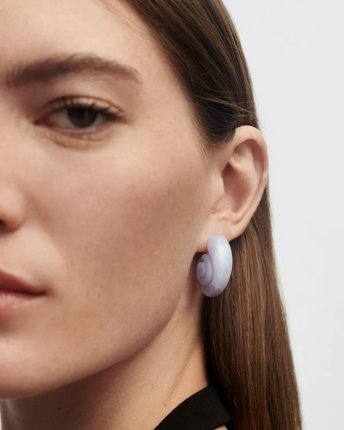 PDPAOLA Aqua boucles coquillage agate bleue