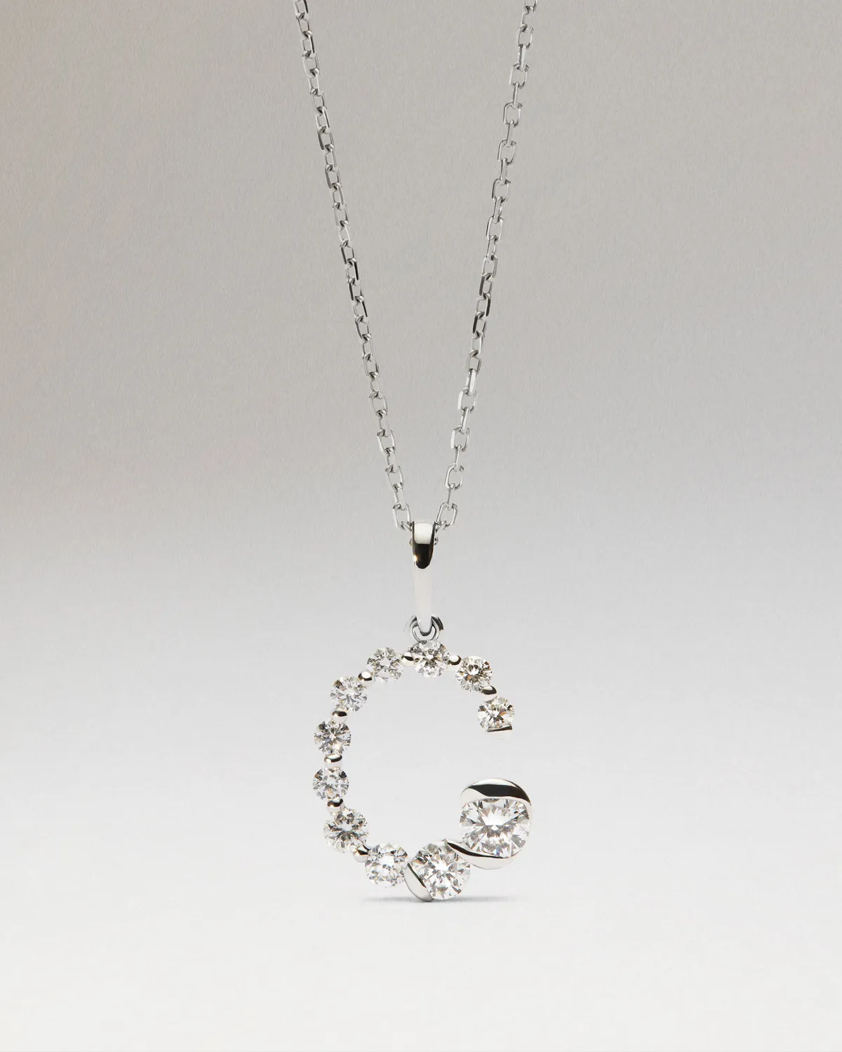 PDPAOLA Initial C pendentif diamant or blanc