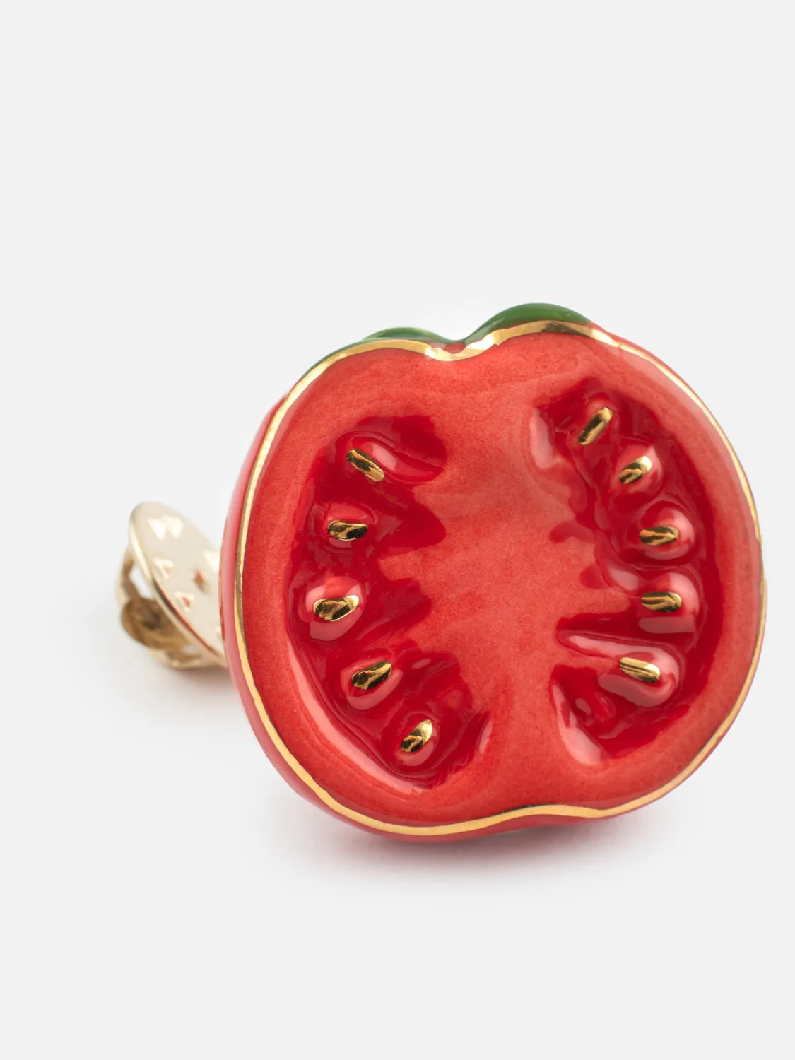 Nach Bijoux Belles du Sud tomate pin's porcelaine 2,7 cm