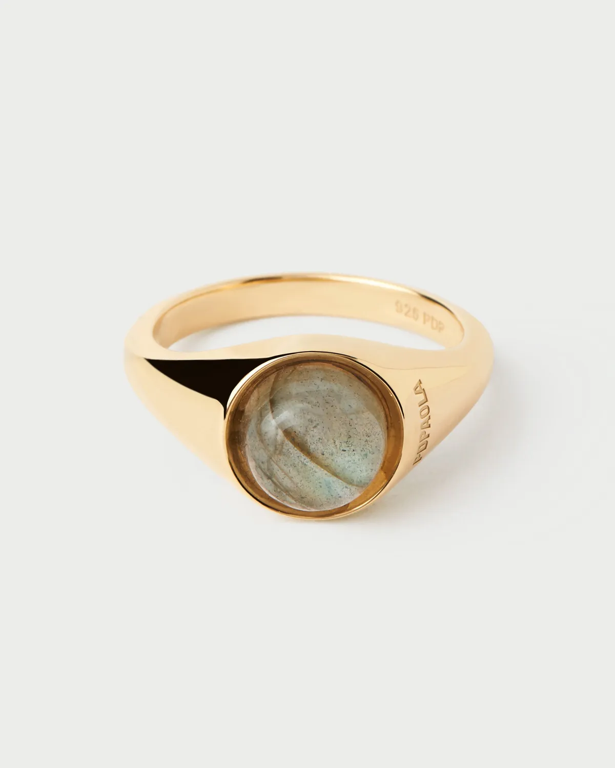 PDPAOLA Moon Labradorite bague plaqué or 8 mm