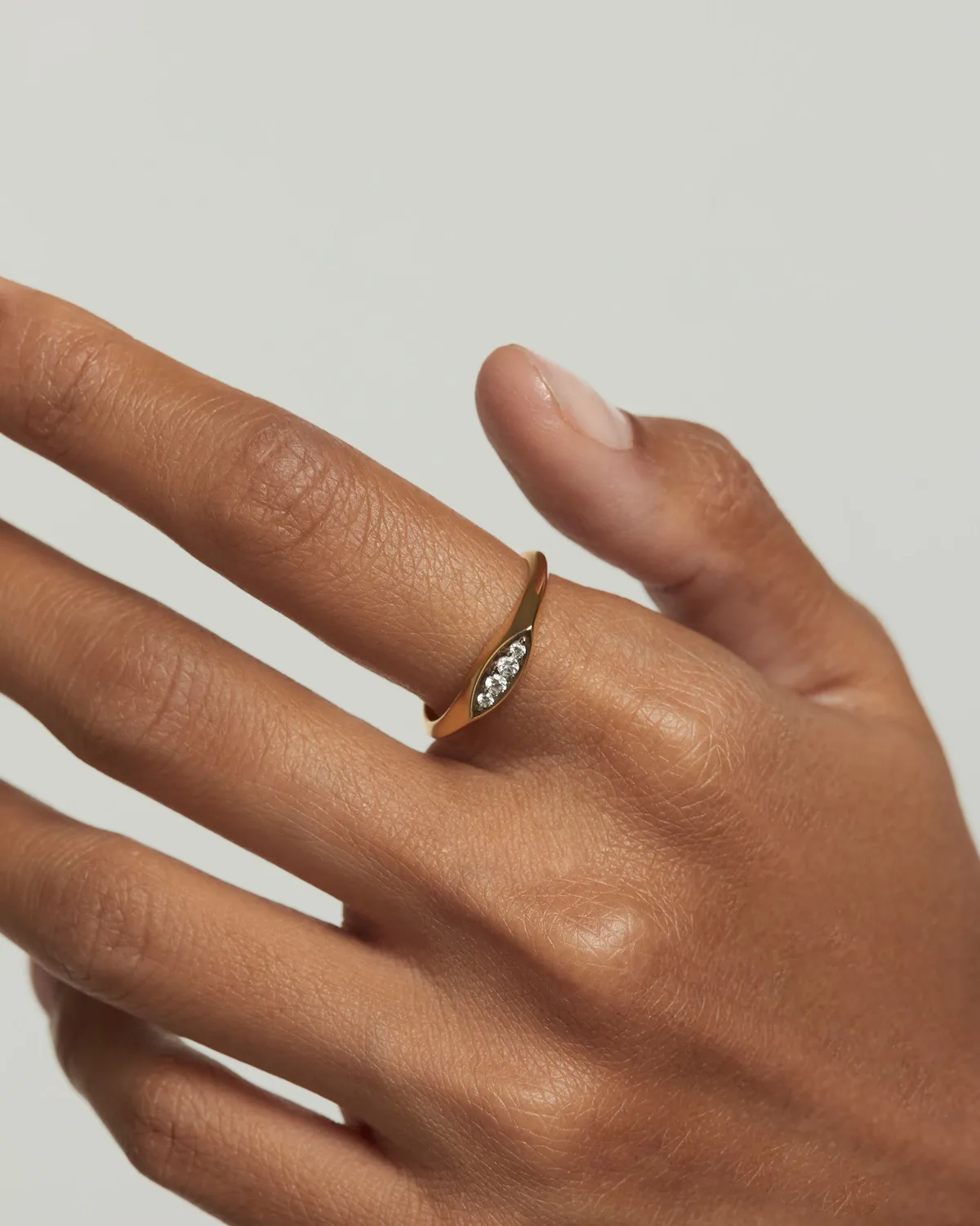 PDPAOLA Gala bague argent zirconia blanc