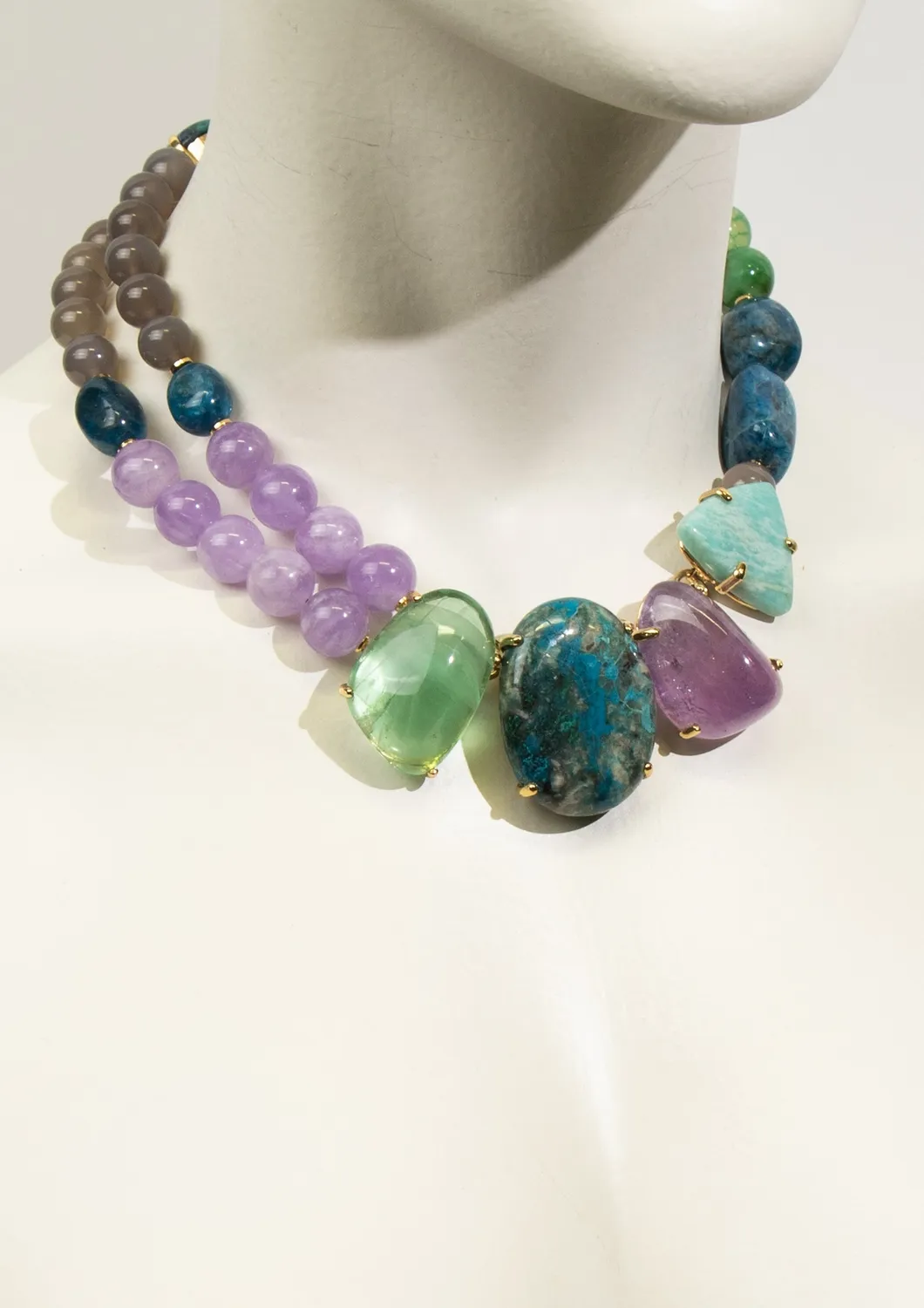 Philippe Ferrandis Pièce Unique collier améthyste chrysocolle