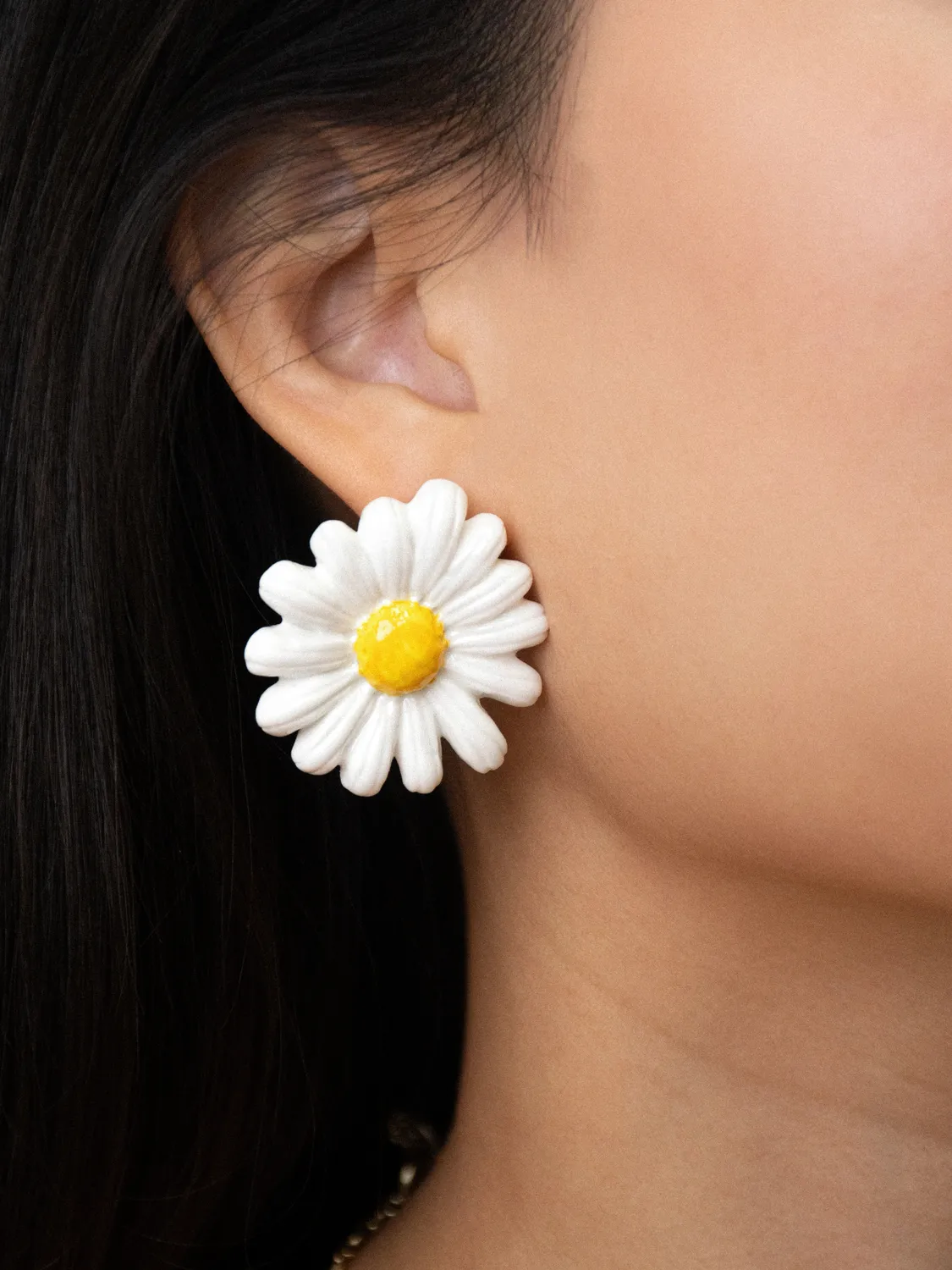 Nach Bijoux maxi marguerite puces boucles d'oreilles 3,9 cm