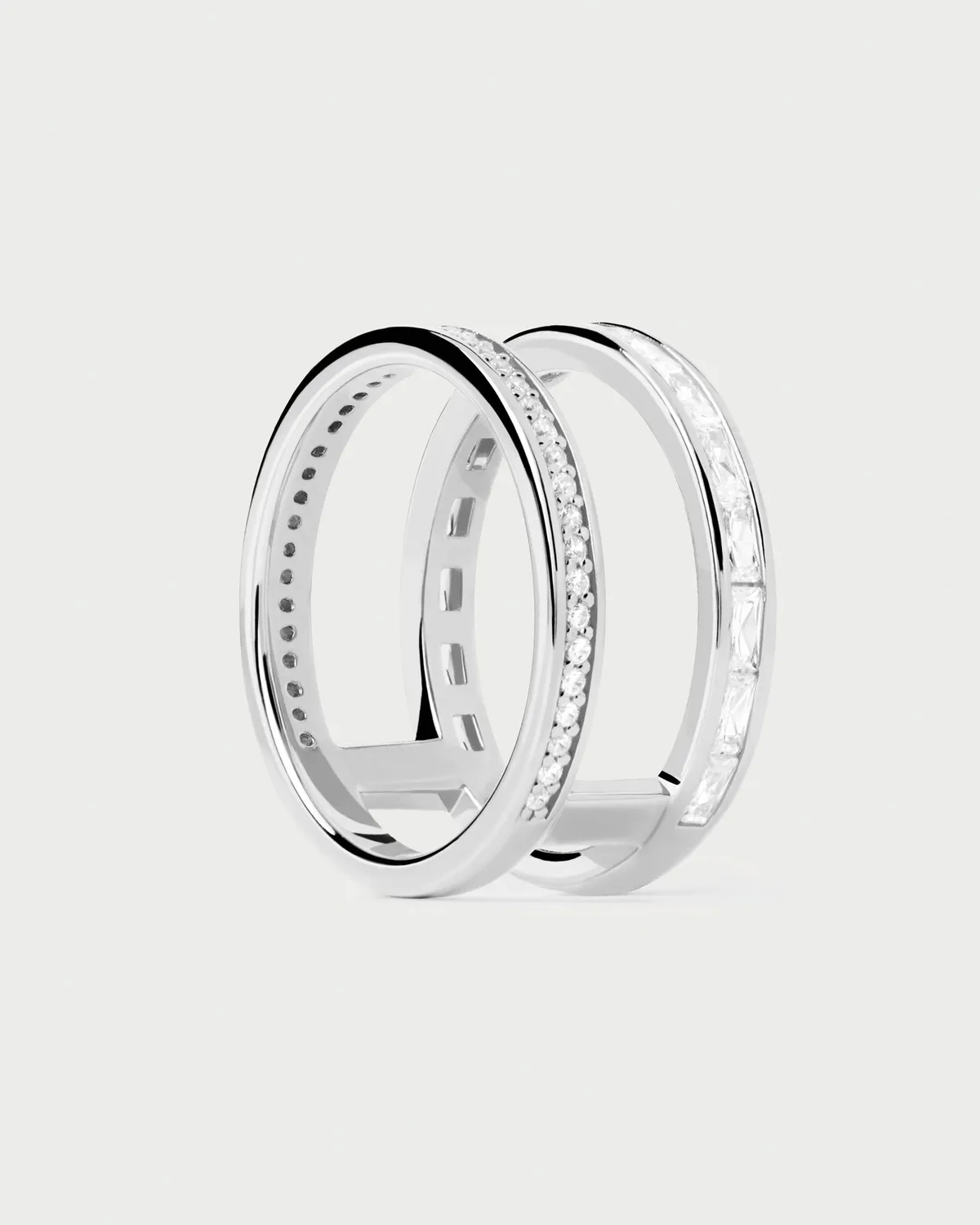PDPAOLA Bianca bague argent zirconia blanche